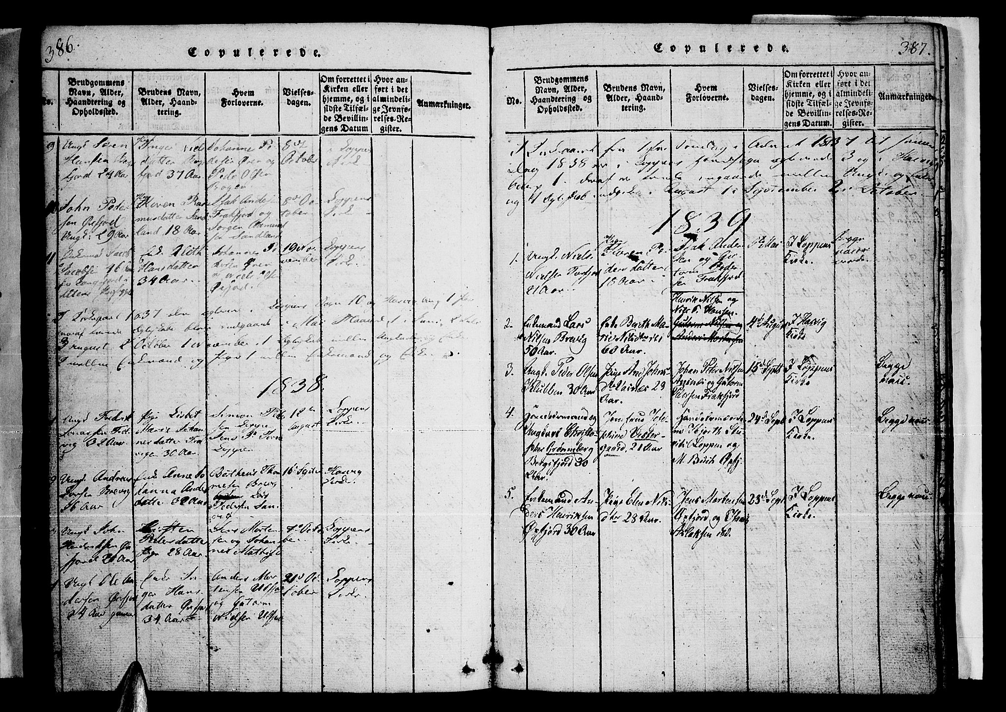 Loppa sokneprestkontor, SATØ/S-1339/H/Ha/L0003kirke: Parish register (official) no. 3, 1820-1848, p. 386-387