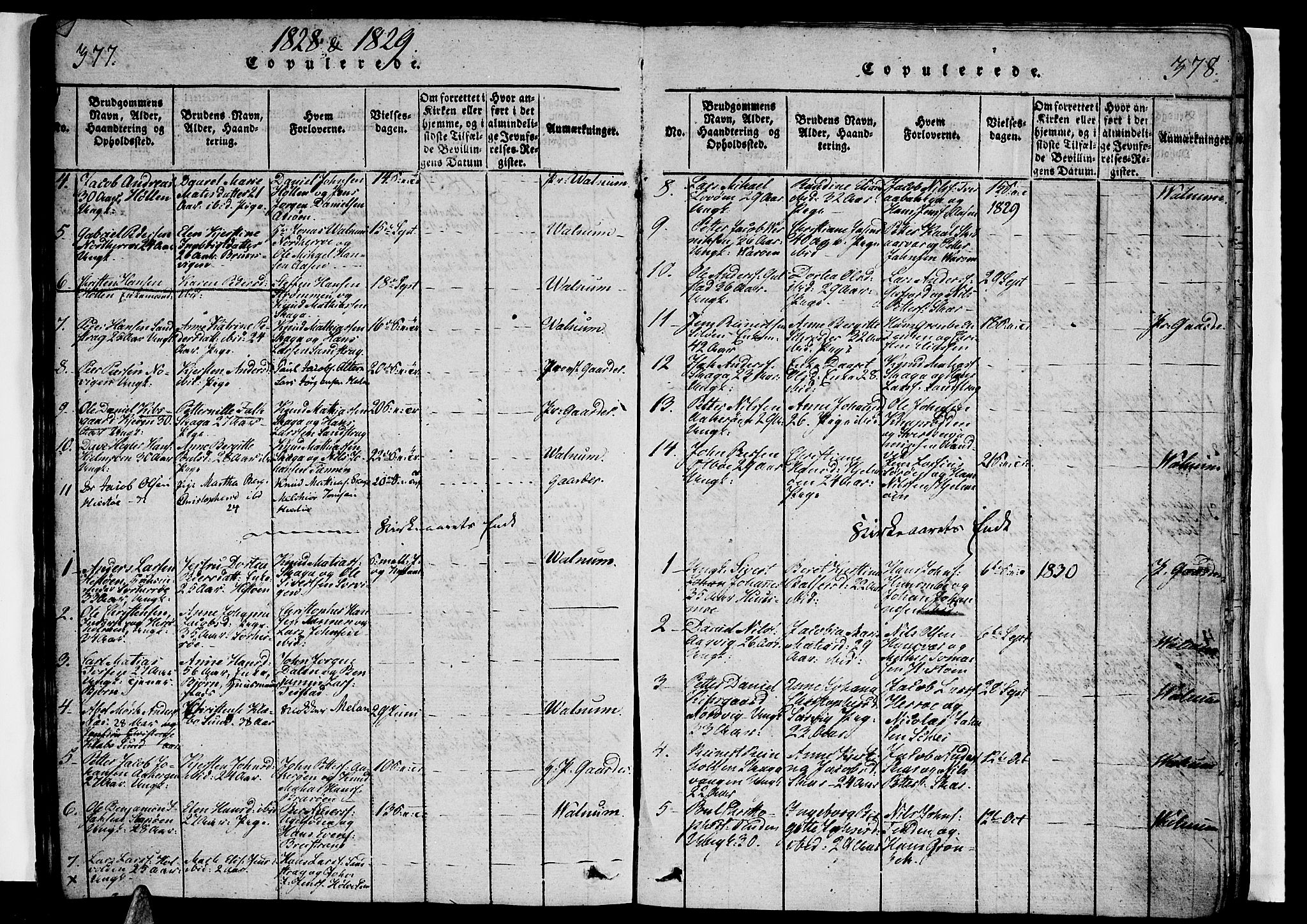 Ministerialprotokoller, klokkerbøker og fødselsregistre - Nordland, SAT/A-1459/834/L0510: Parish register (copy) no. 834C01, 1820-1847, p. 377-378