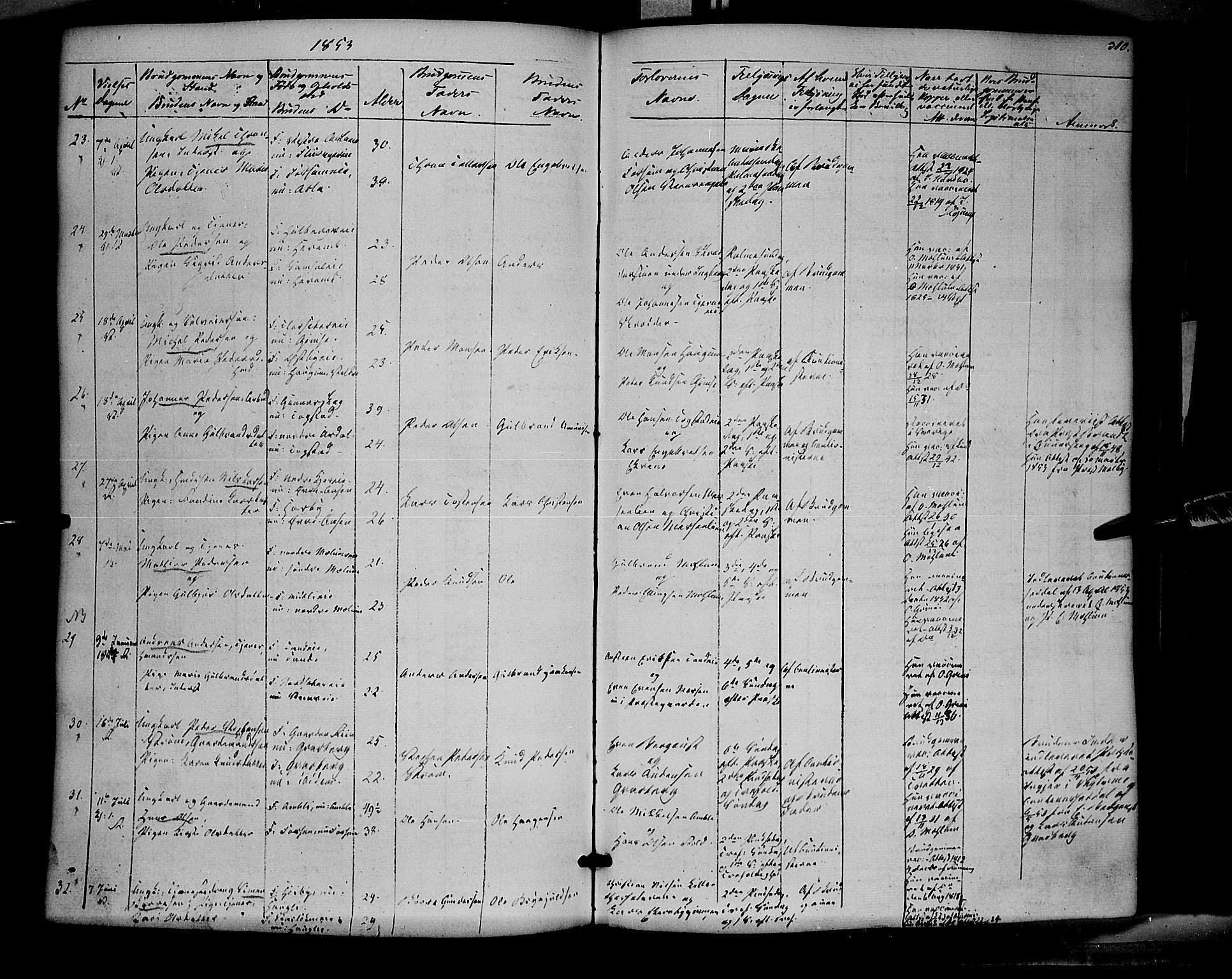 Ringsaker prestekontor, AV/SAH-PREST-014/K/Ka/L0009: Parish register (official) no. 9, 1850-1860, p. 310