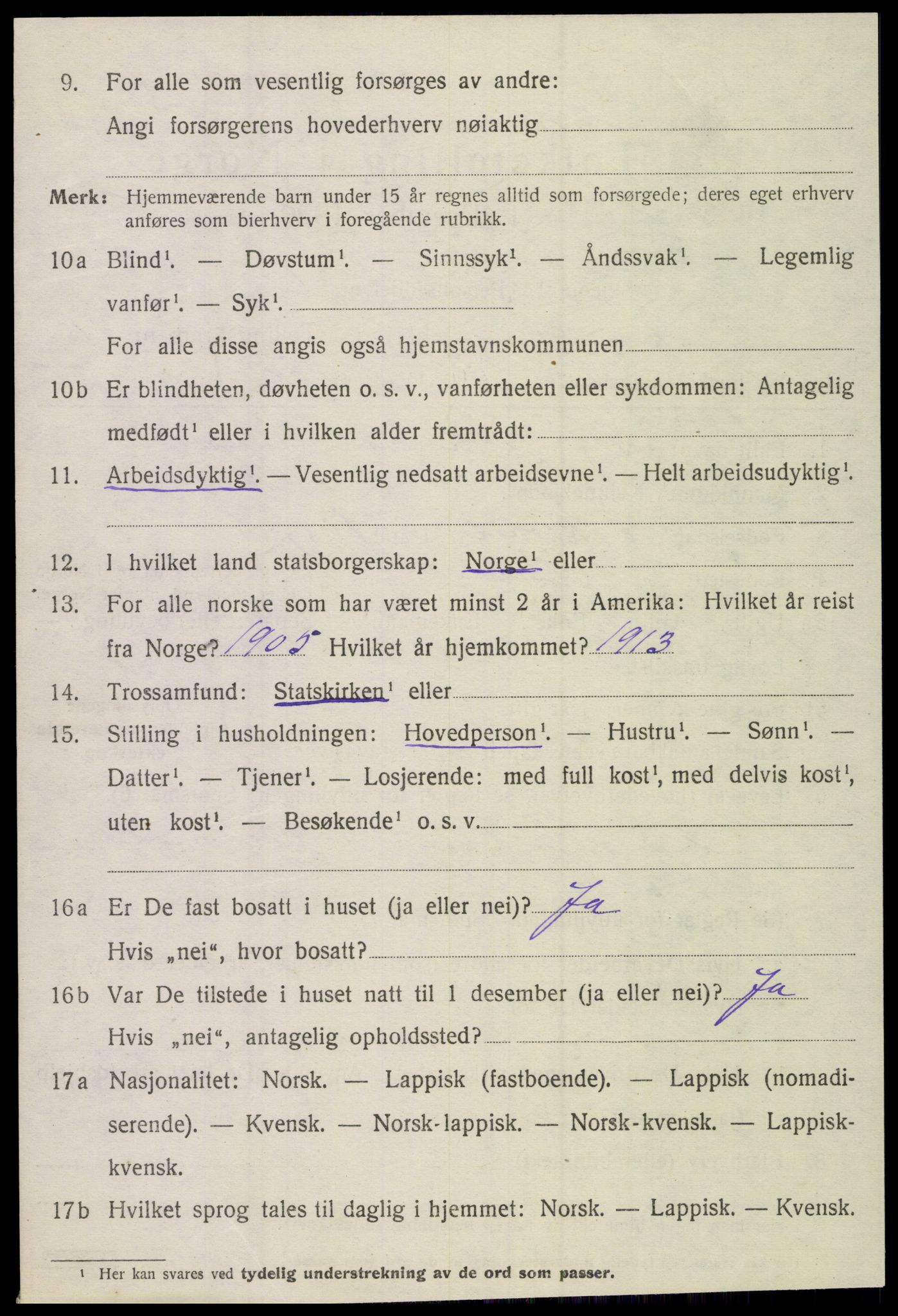 SAT, 1920 census for Lurøy, 1920, p. 5980