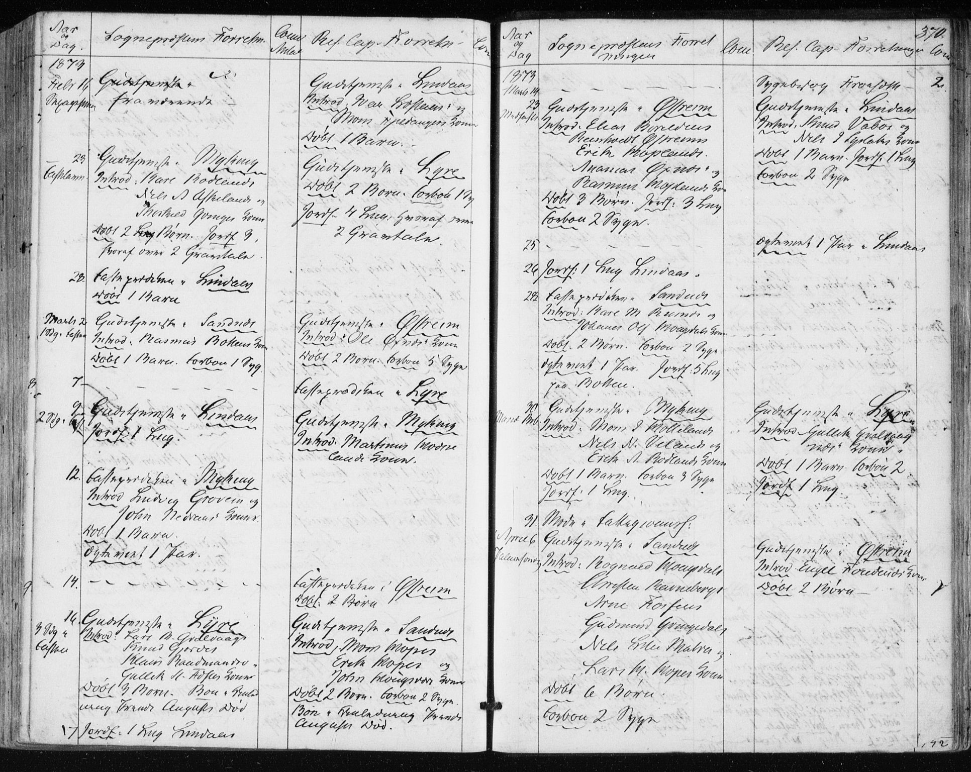 Lindås Sokneprestembete, SAB/A-76701/H/Haa: Parish register (official) no. A 16, 1863-1875, p. 370