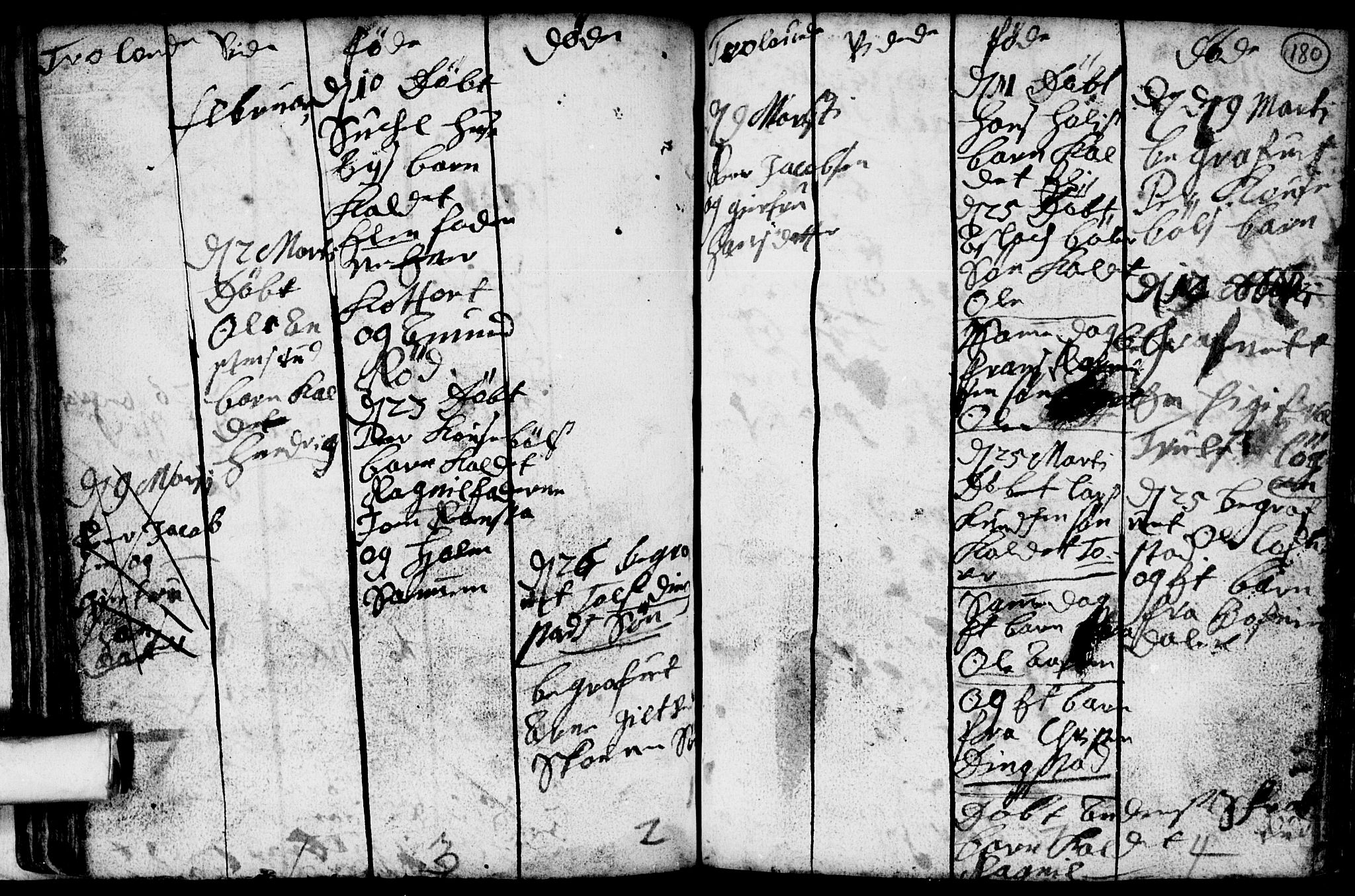 Spydeberg prestekontor Kirkebøker, AV/SAO-A-10924/F/Fa/L0001: Parish register (official) no. I 1, 1696-1738, p. 180