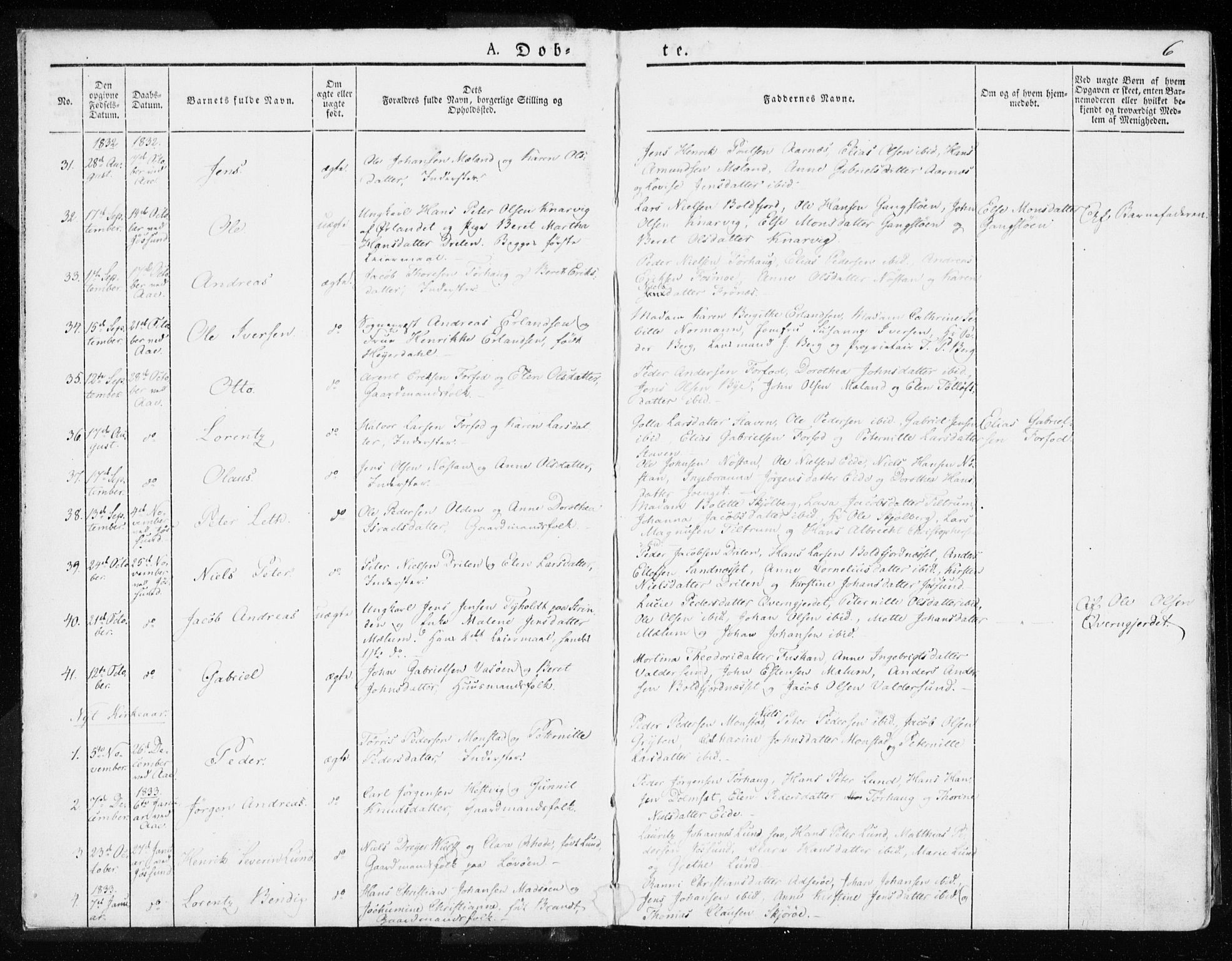 Ministerialprotokoller, klokkerbøker og fødselsregistre - Sør-Trøndelag, SAT/A-1456/655/L0676: Parish register (official) no. 655A05, 1830-1847, p. 6