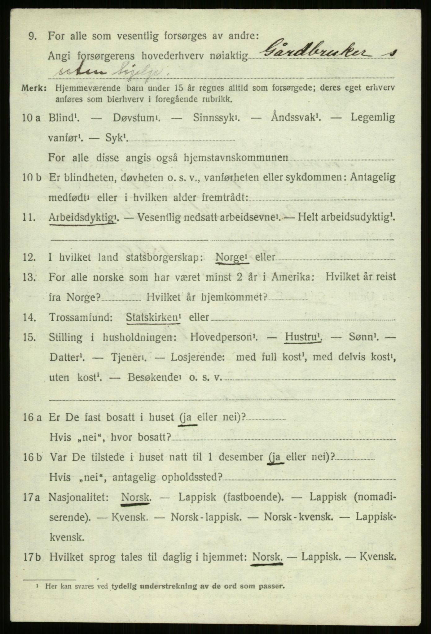 SATØ, 1920 census for Trondenes, 1920, p. 19815