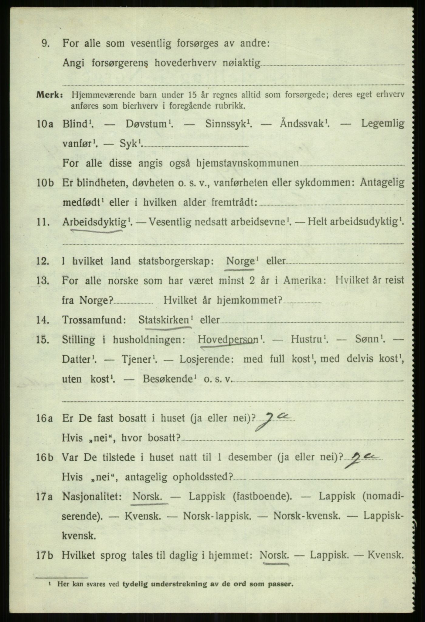 SATØ, 1920 census for Karlsøy, 1920, p. 2068