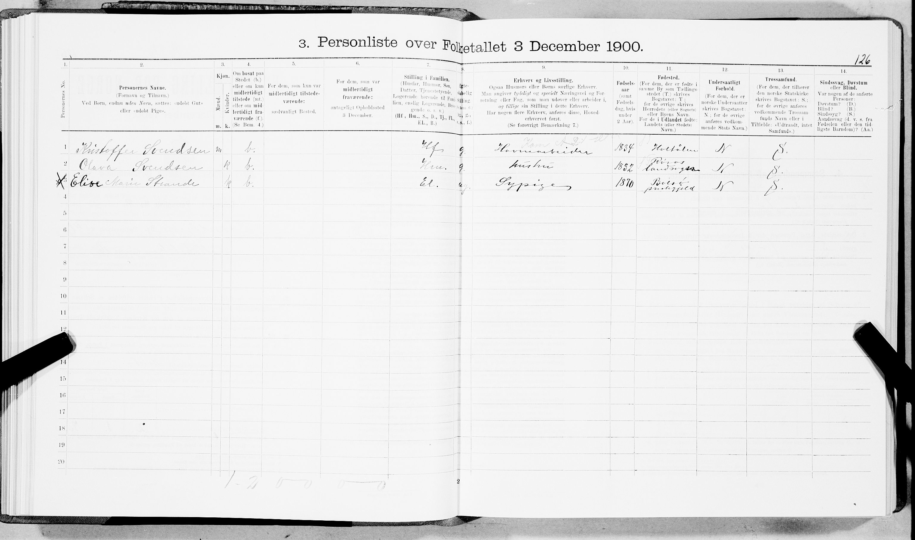SAT, 1900 census for Trondheim, 1900, p. 7967