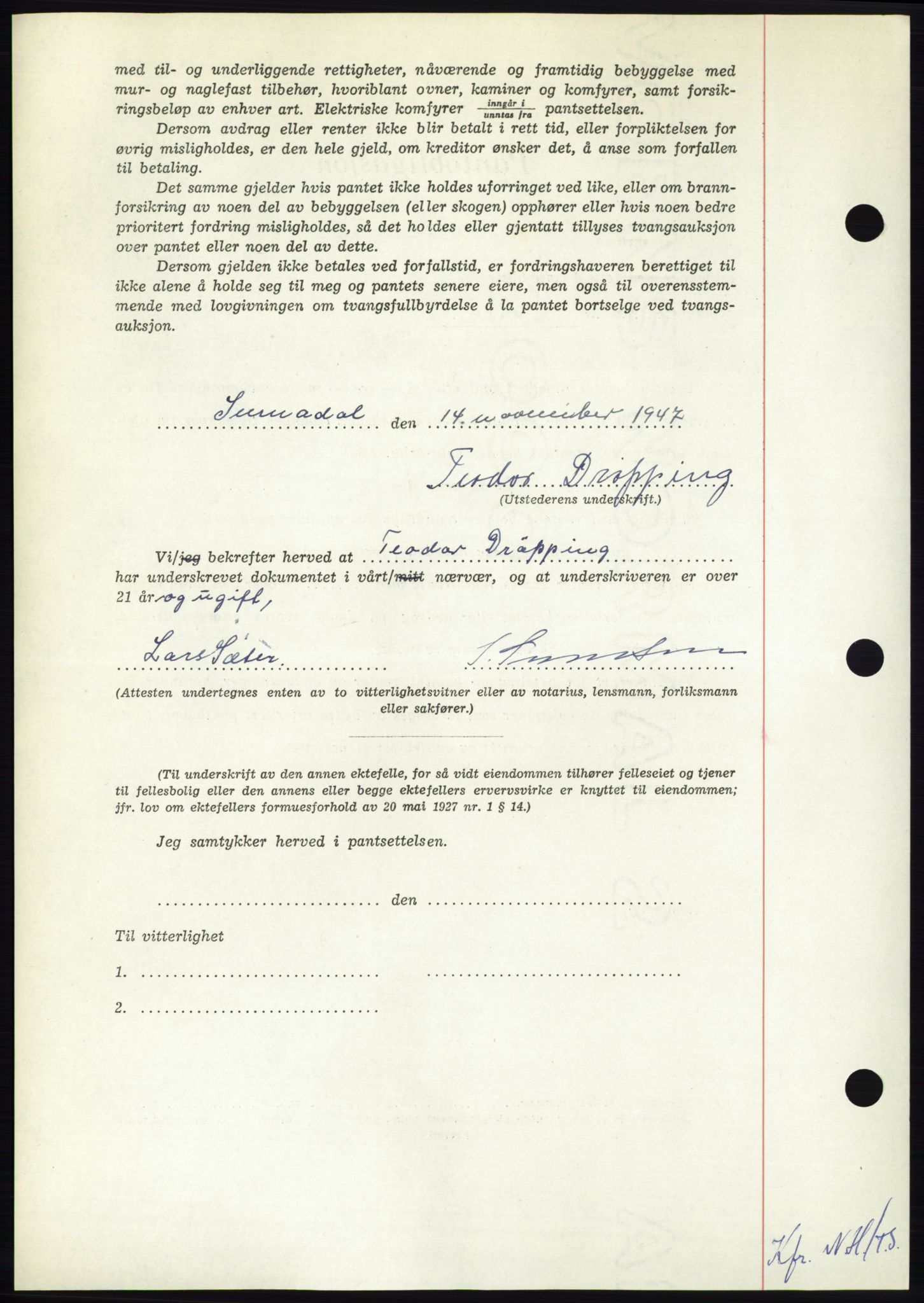 Nordmøre sorenskriveri, AV/SAT-A-4132/1/2/2Ca: Mortgage book no. B97, 1947-1948, Diary no: : 2657/1947