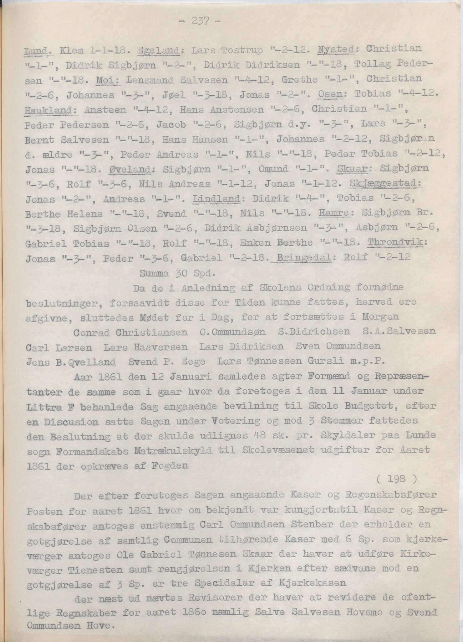 Lund kommune - Formannskapet/Formannskapskontoret, IKAR/K-101761/A/Aa/Aaa/L0002: Forhandlingsprotokoll, 1837-1865, p. 237