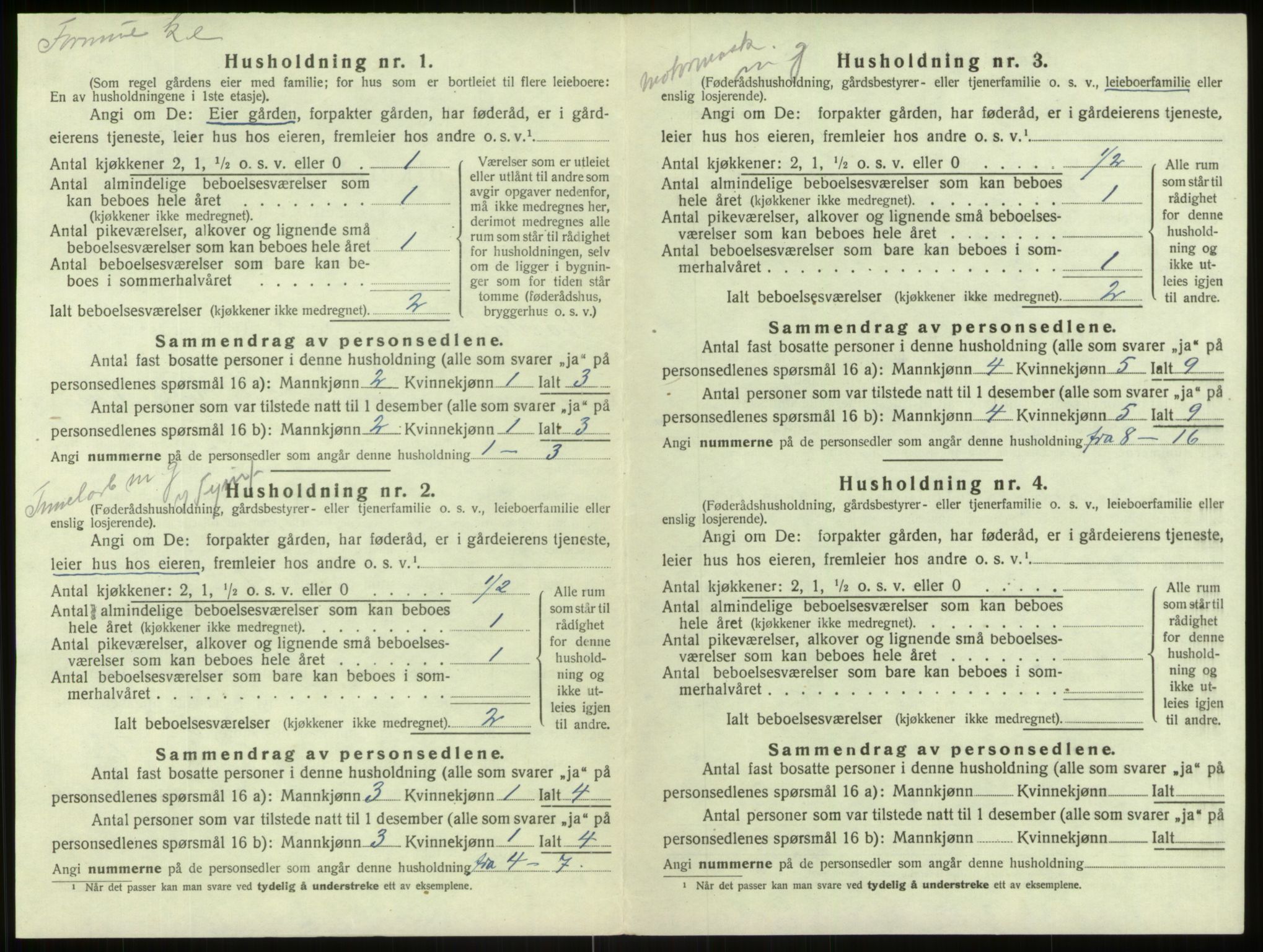 SAB, 1920 census for Årdal, 1920, p. 203