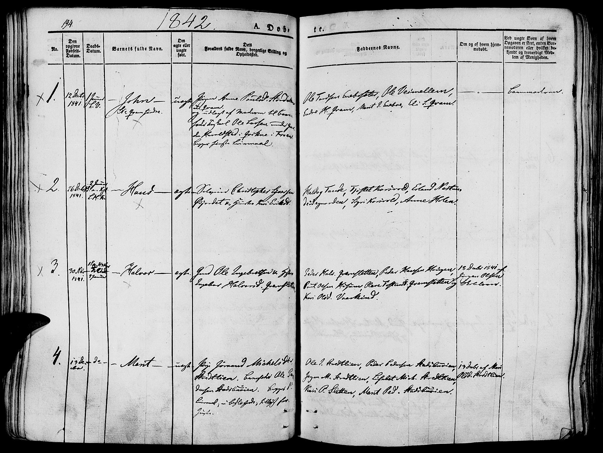 Lesja prestekontor, SAH/PREST-068/H/Ha/Haa/L0005: Parish register (official) no. 5, 1830-1842, p. 194