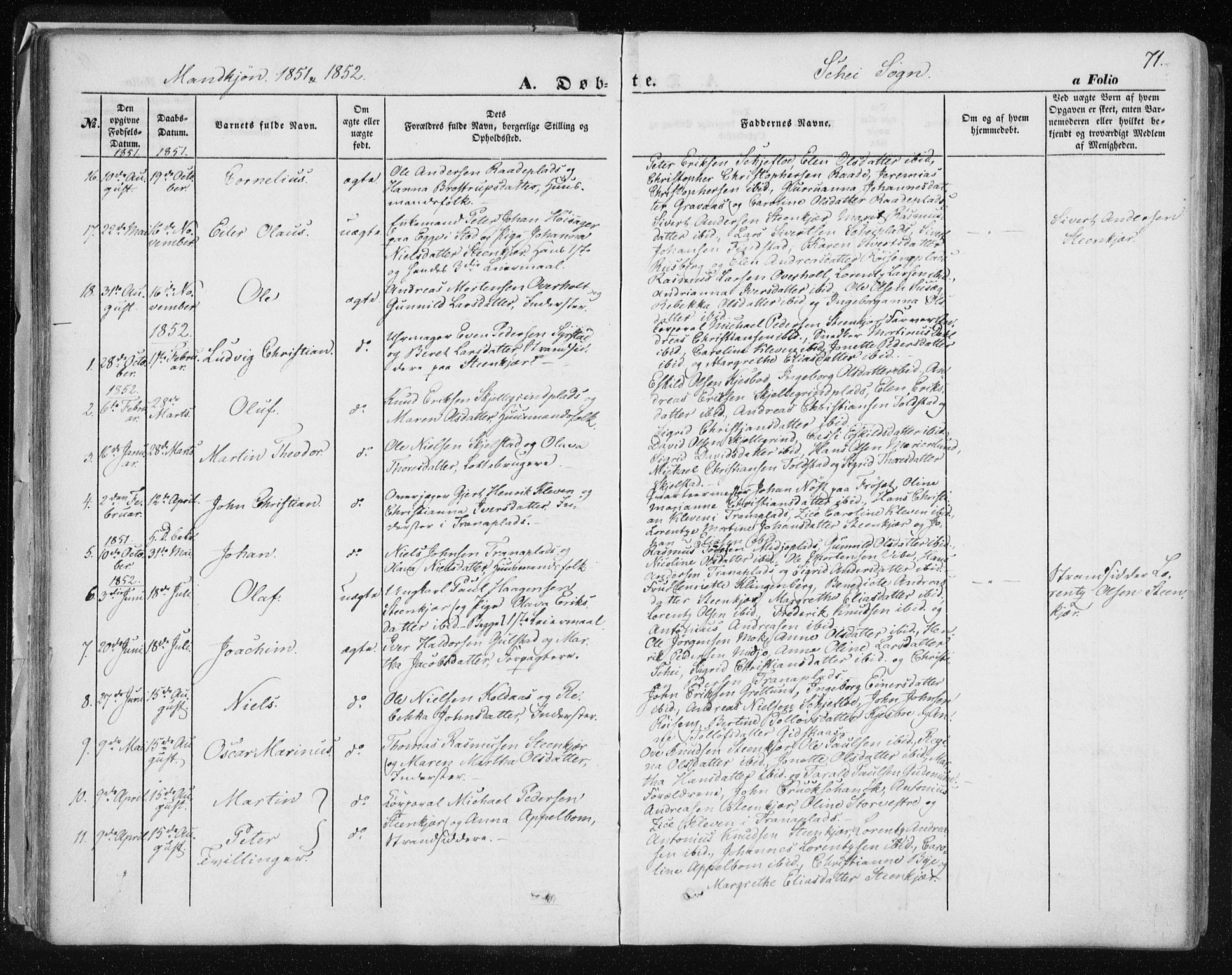 Ministerialprotokoller, klokkerbøker og fødselsregistre - Nord-Trøndelag, AV/SAT-A-1458/735/L0342: Parish register (official) no. 735A07 /2, 1849-1862, p. 71