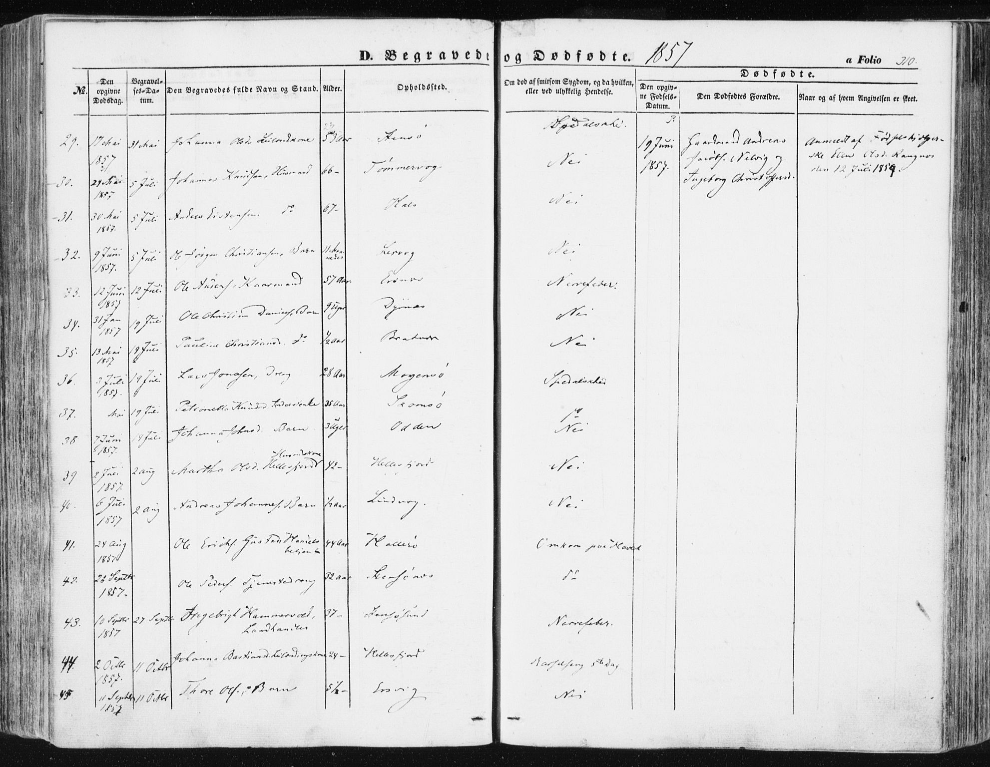 Ministerialprotokoller, klokkerbøker og fødselsregistre - Møre og Romsdal, AV/SAT-A-1454/581/L0937: Parish register (official) no. 581A05, 1853-1872, p. 310