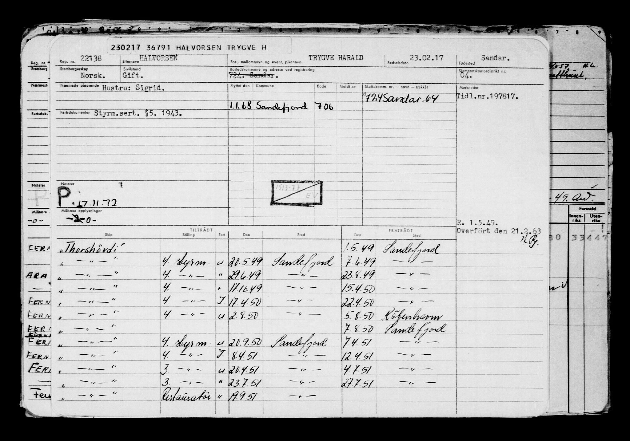 Direktoratet for sjømenn, AV/RA-S-3545/G/Gb/L0146: Hovedkort, 1917, p. 259