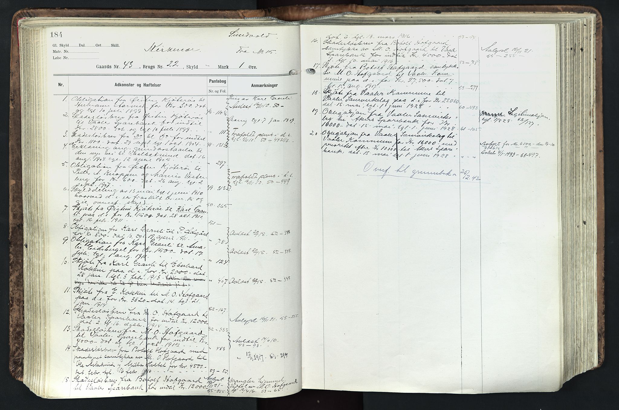 Solør tingrett, AV/SAH-TING-008/H/Ha/Hak/L0003: Mortgage register no. III, 1900-1935, p. 184