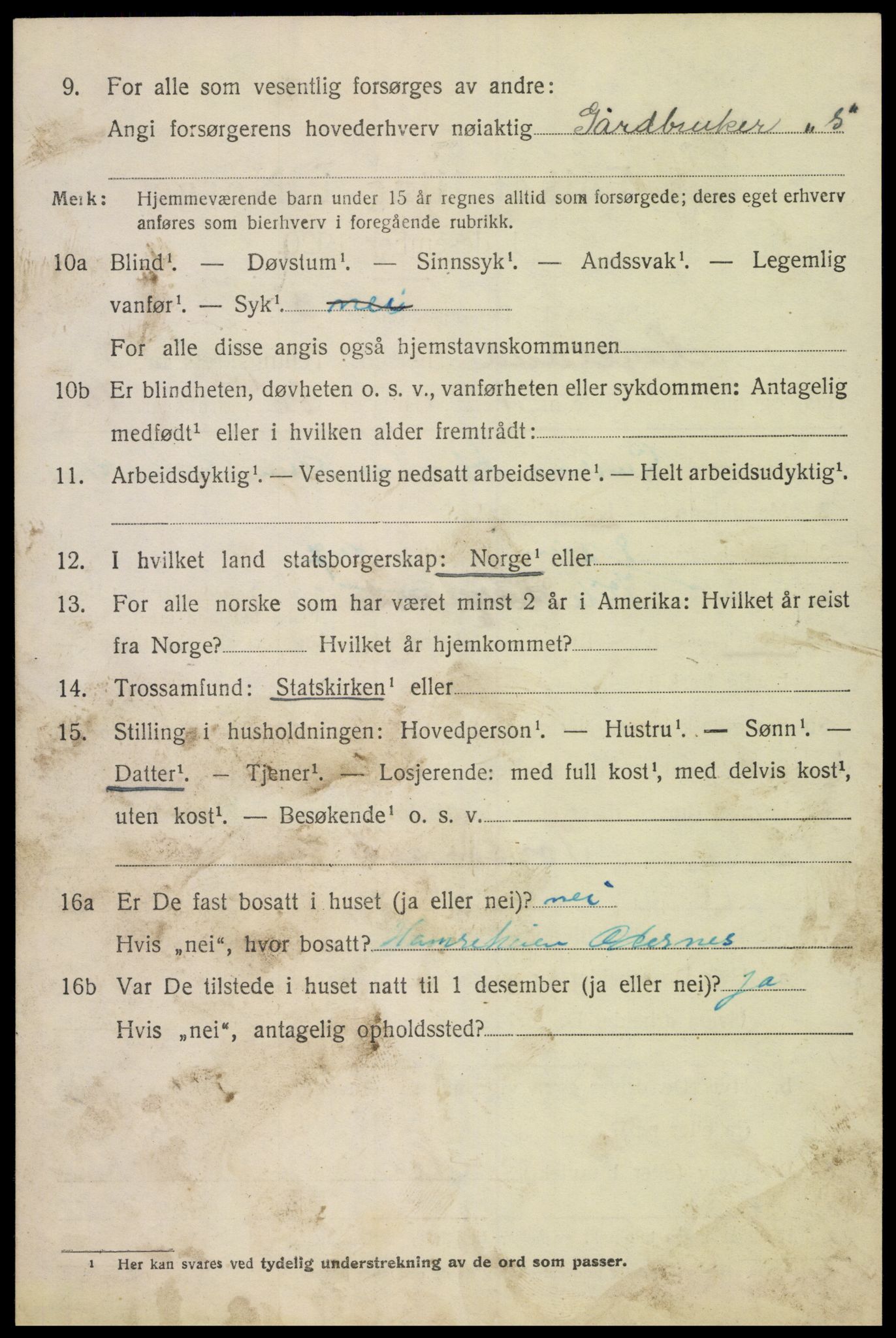 SAK, 1920 census for Hægeland, 1920, p. 942