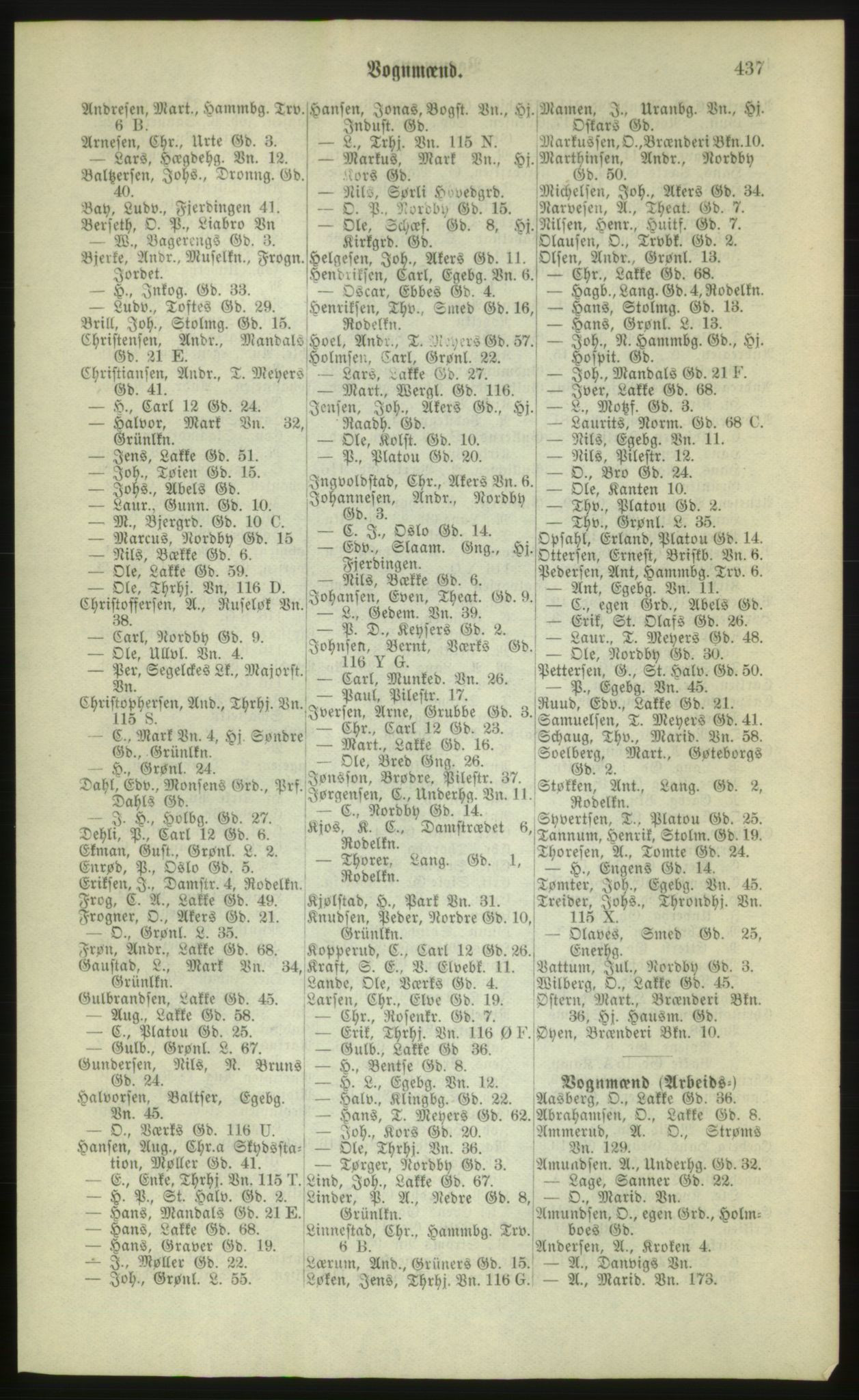 Kristiania/Oslo adressebok, PUBL/-, 1880, p. 437