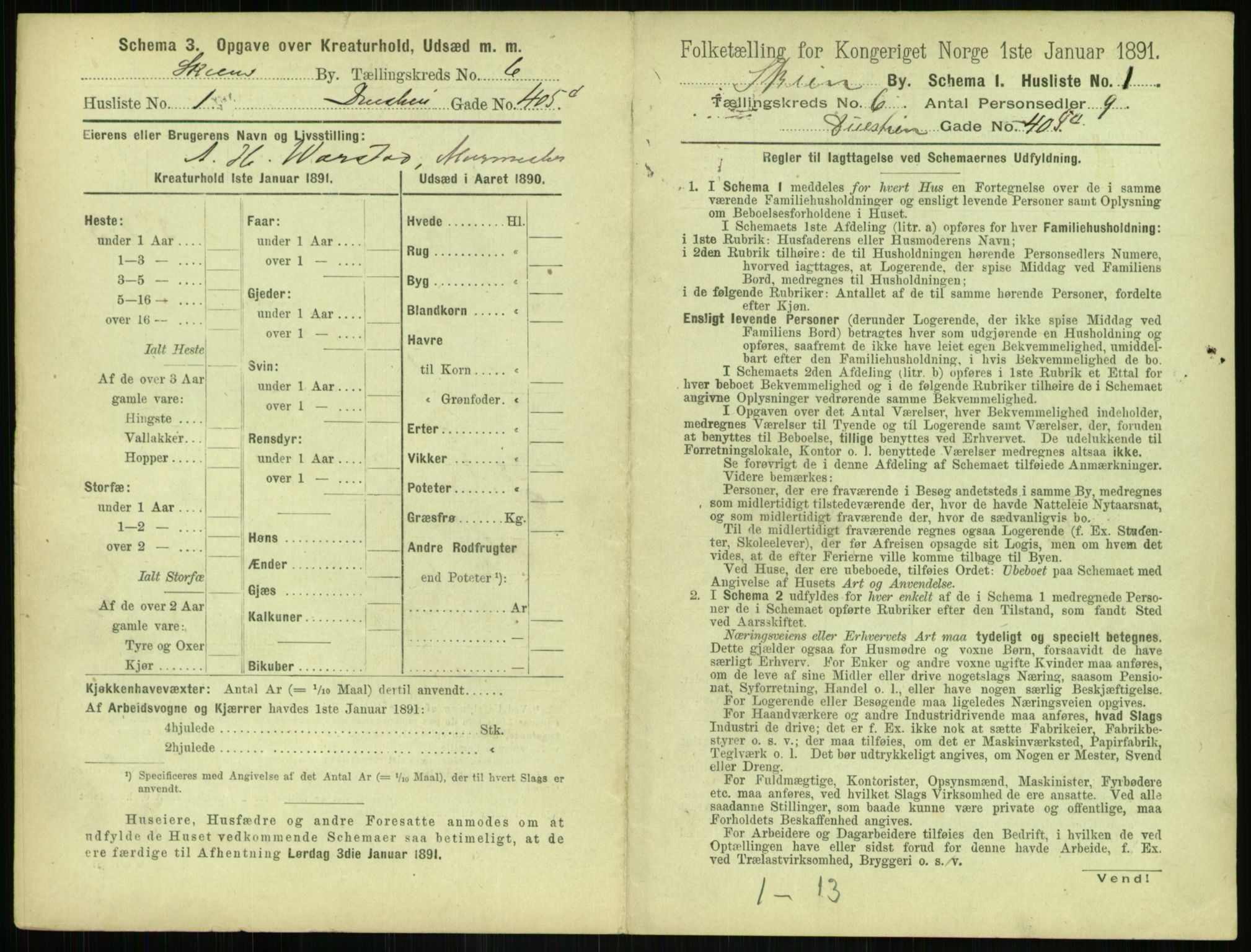 RA, 1891 census for 0806 Skien, 1891, p. 280