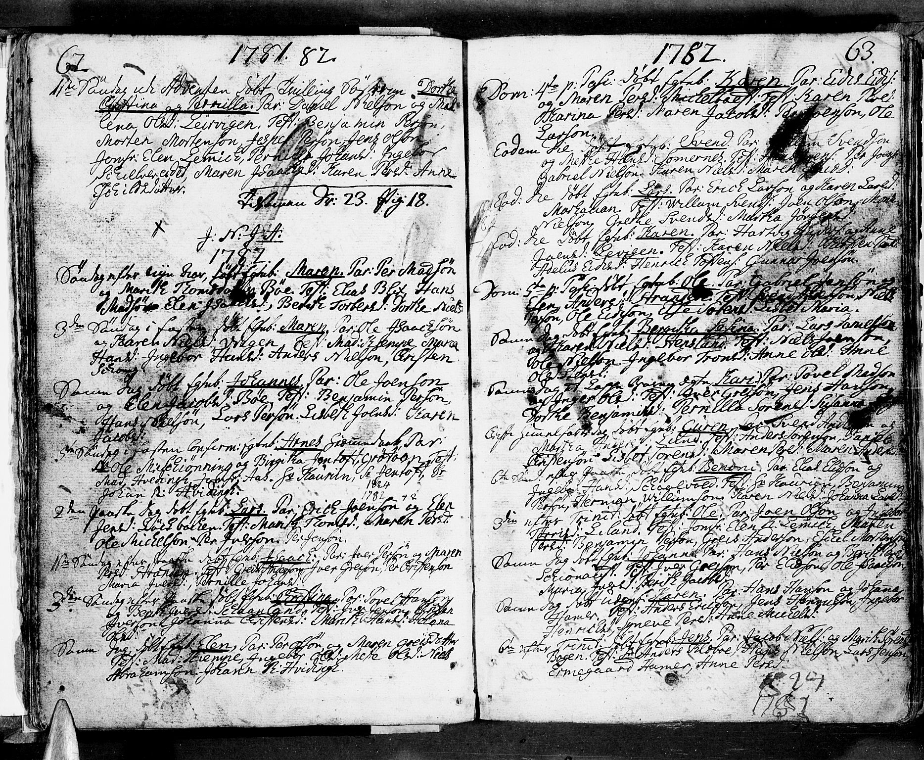 Ministerialprotokoller, klokkerbøker og fødselsregistre - Nordland, SAT/A-1459/855/L0796: Parish register (official) no. 855A04, 1776-1813, p. 62-63