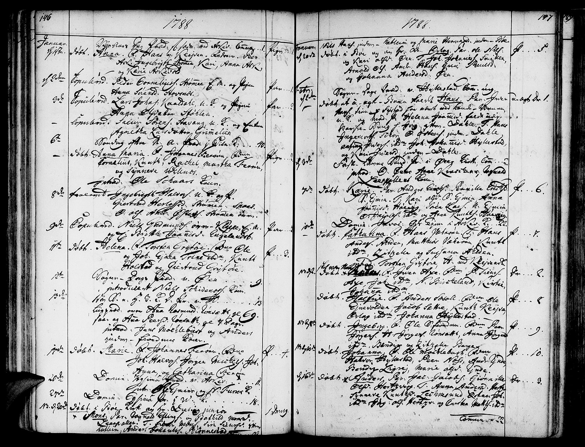 Askvoll sokneprestembete, SAB/A-79501/H/Haa/Haaa/L0009: Parish register (official) no. A 9, 1776-1821, p. 146-147