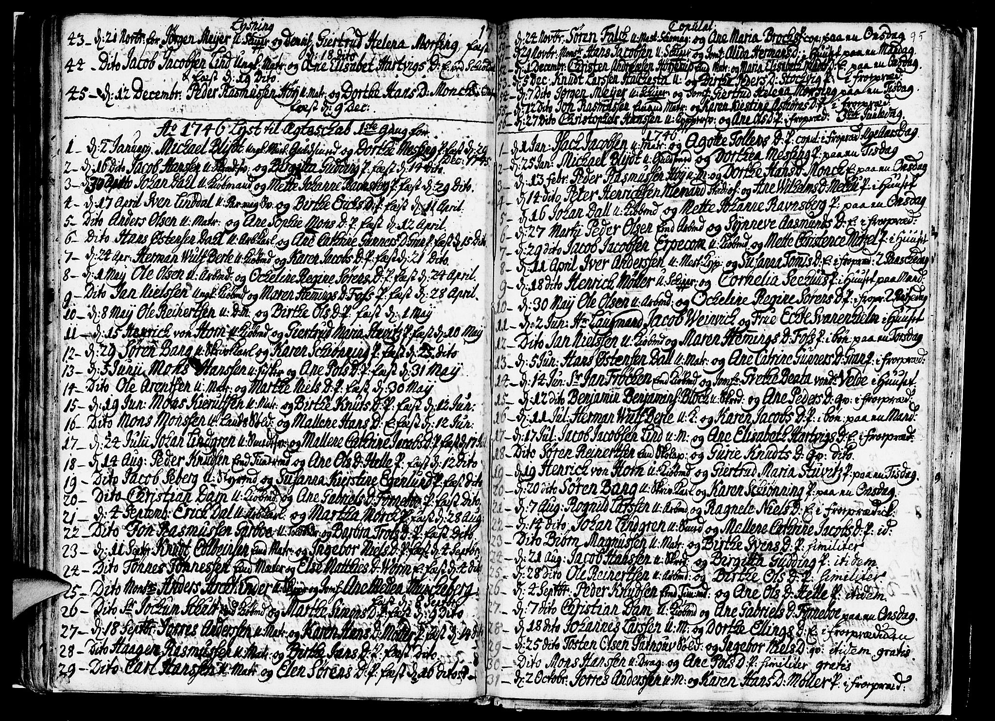 Nykirken Sokneprestembete, SAB/A-77101/H/Haa/L0007: Parish register (official) no. A 7, 1719-1781, p. 95