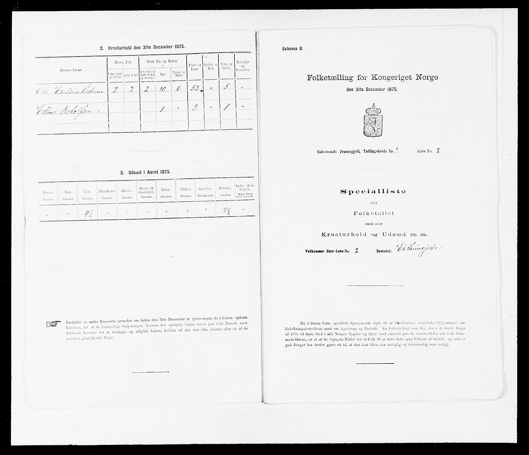 SAB, 1875 census for 1418P Balestrand, 1875, p. 359