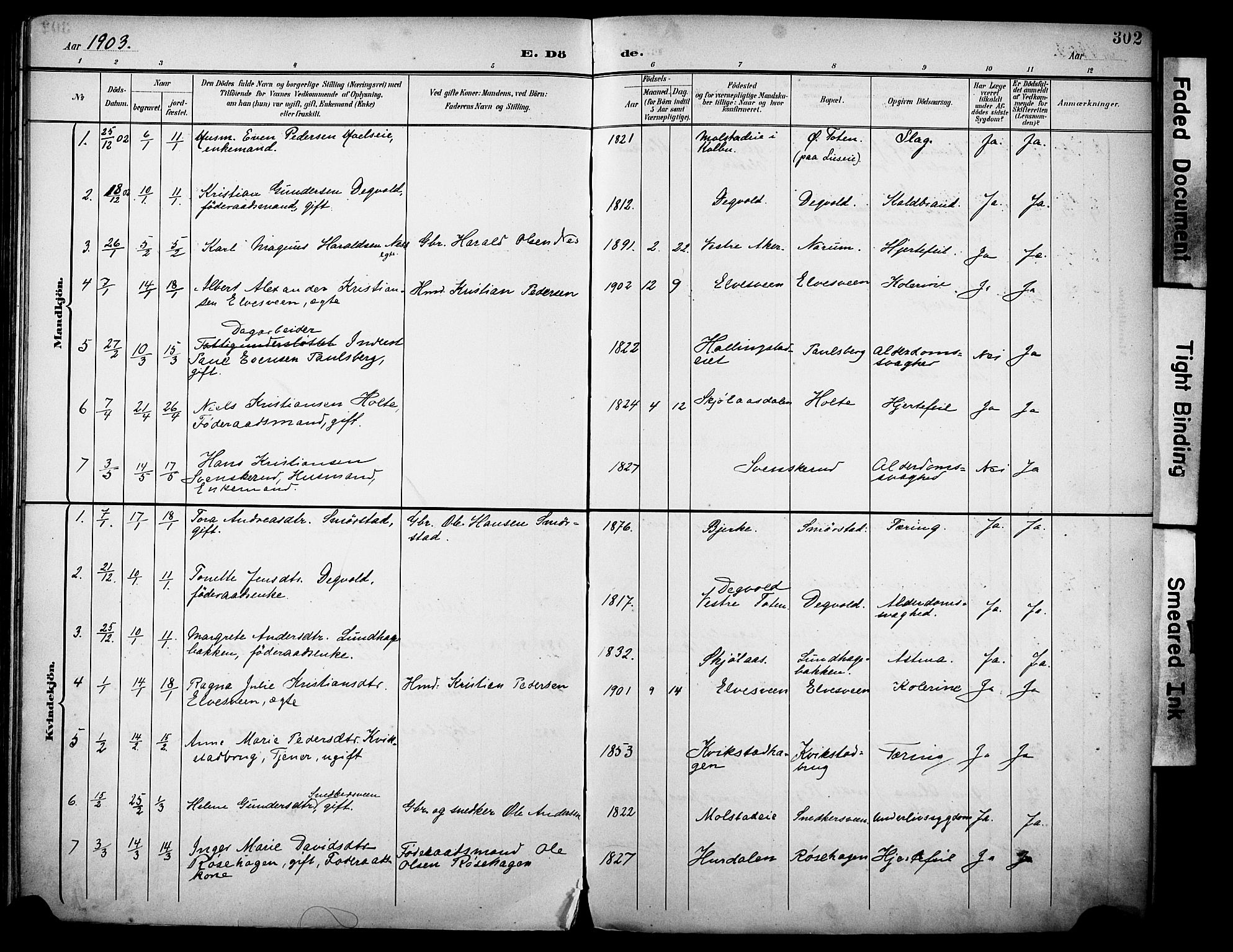 Vestre Toten prestekontor, SAH/PREST-108/H/Ha/Haa/L0013: Parish register (official) no. 13, 1895-1911, p. 302