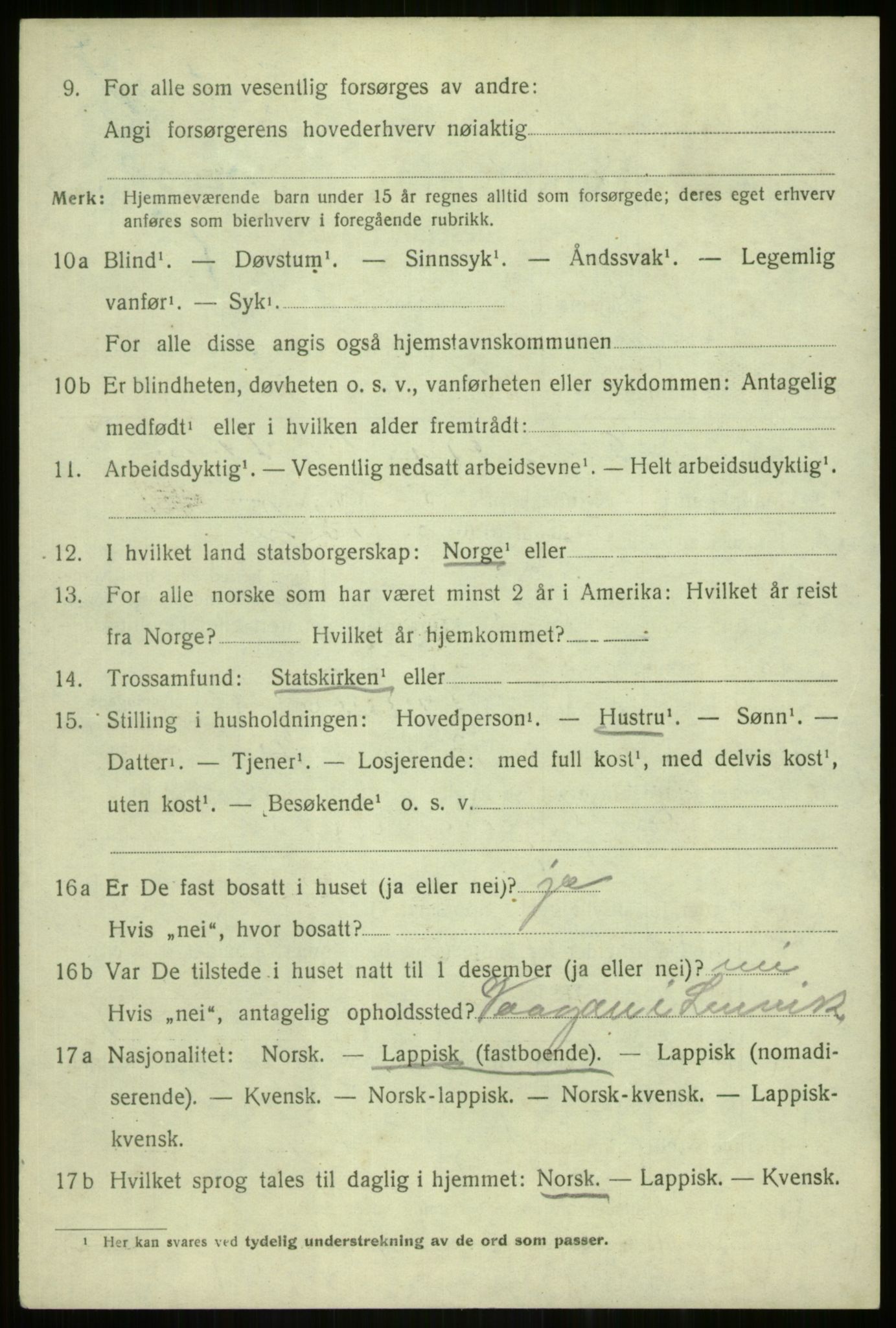 SATØ, 1920 census for Tranøy, 1920, p. 1944