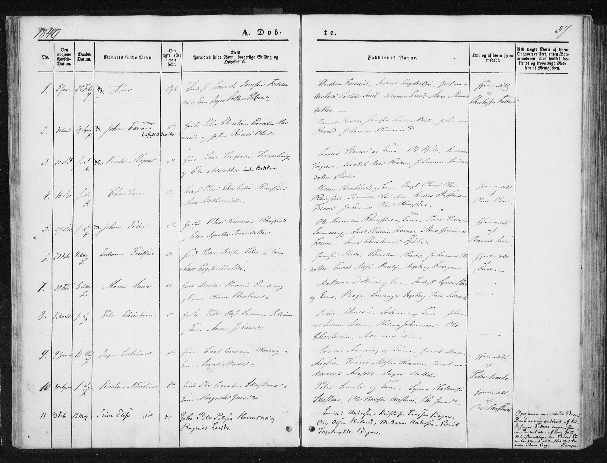 Ministerialprotokoller, klokkerbøker og fødselsregistre - Nord-Trøndelag, AV/SAT-A-1458/780/L0640: Parish register (official) no. 780A05, 1845-1856, p. 37