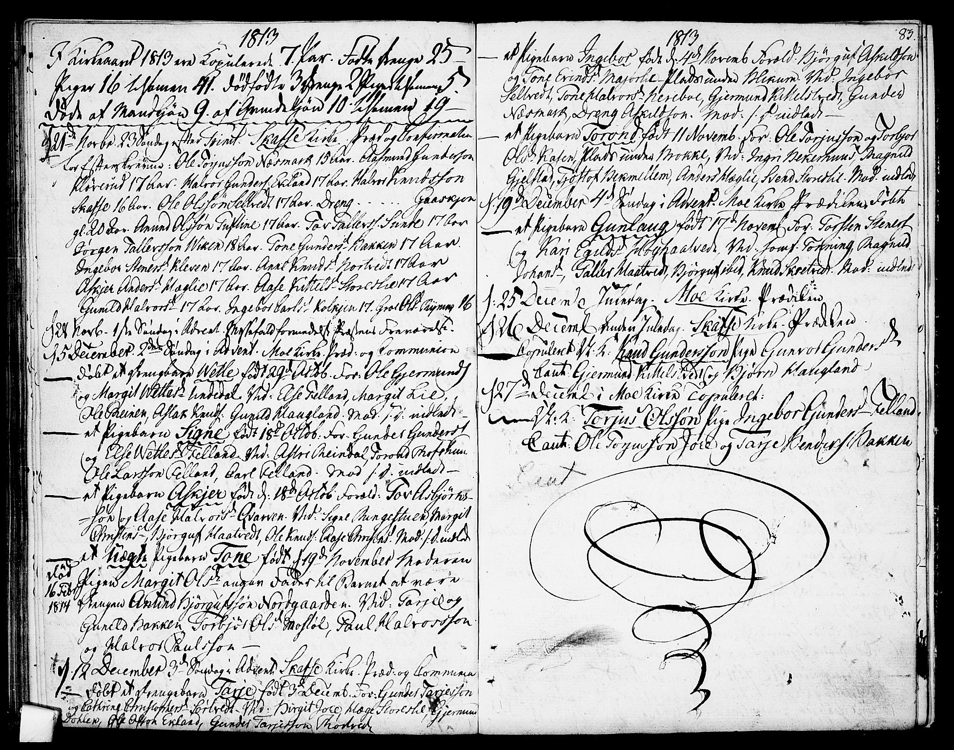 Mo kirkebøker, AV/SAKO-A-286/F/Fa/L0003: Parish register (official) no. I 3, 1800-1814, p. 83