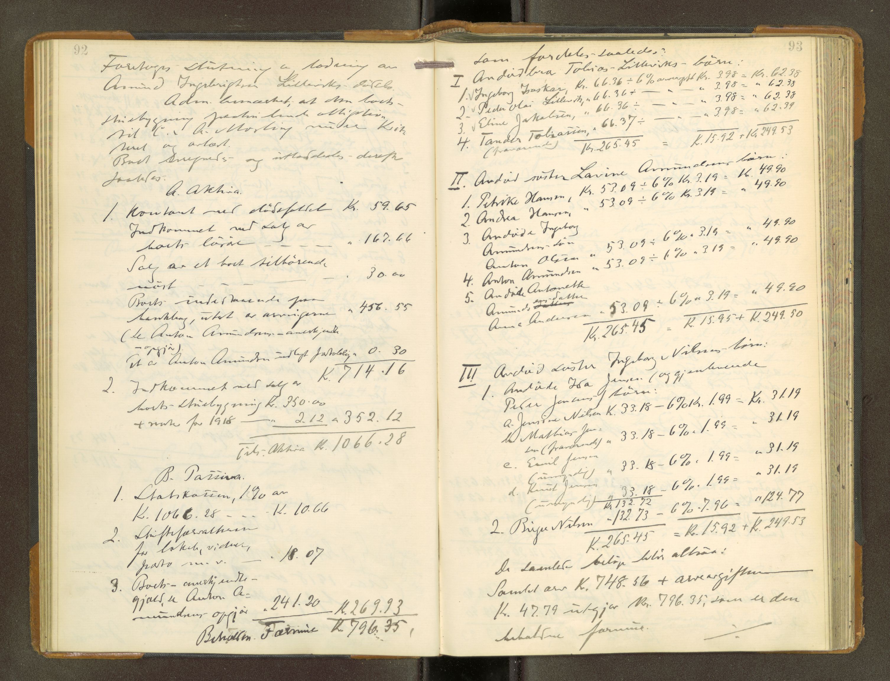 Narvik sorenskriveri, AV/SAT-A-0002/1/3/3A/L0001: Skifteutlodningsprotokoll, 1913-1927, p. 92-93
