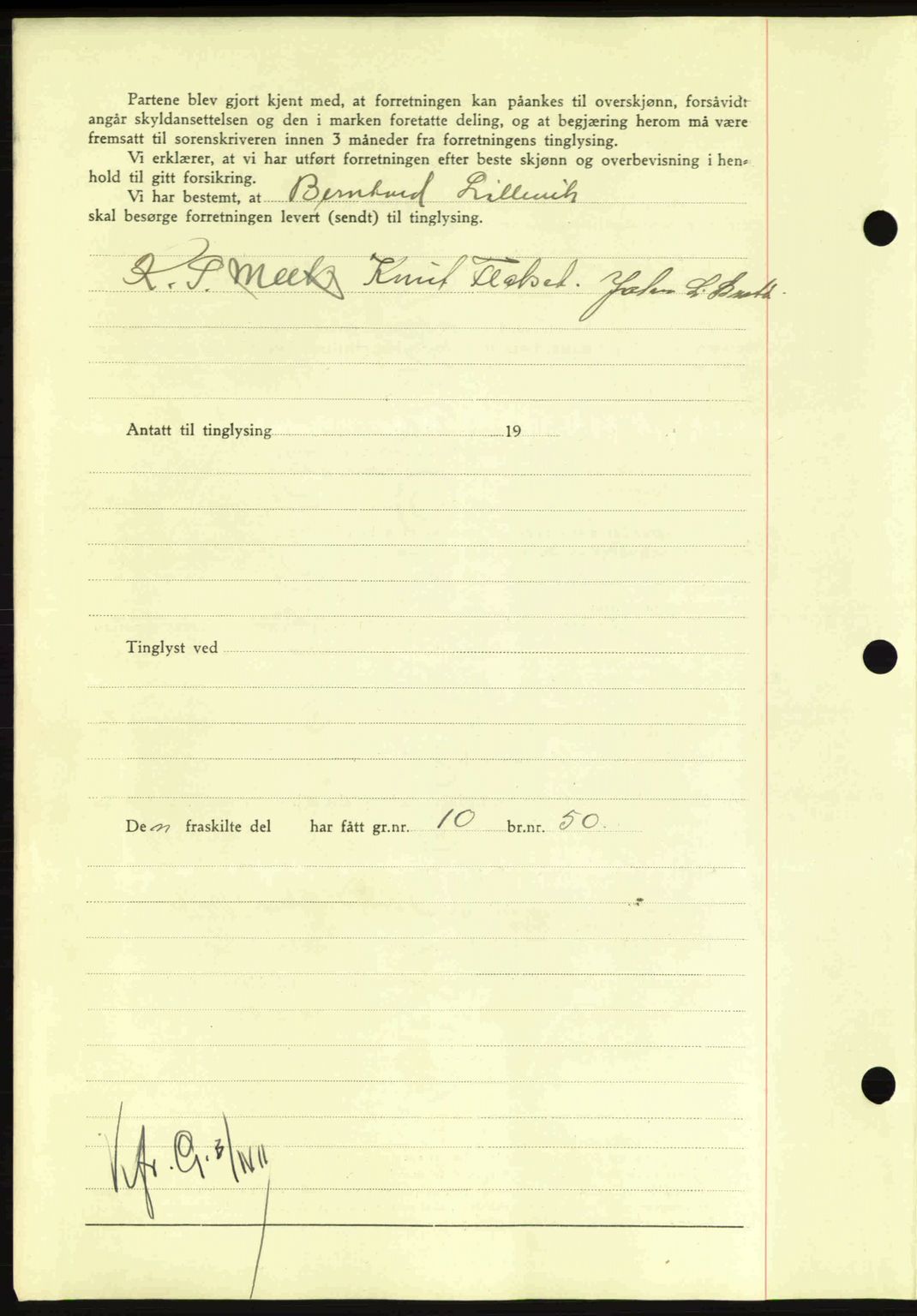 Nordmøre sorenskriveri, AV/SAT-A-4132/1/2/2Ca: Mortgage book no. A91, 1941-1942, Diary no: : 2294/1941