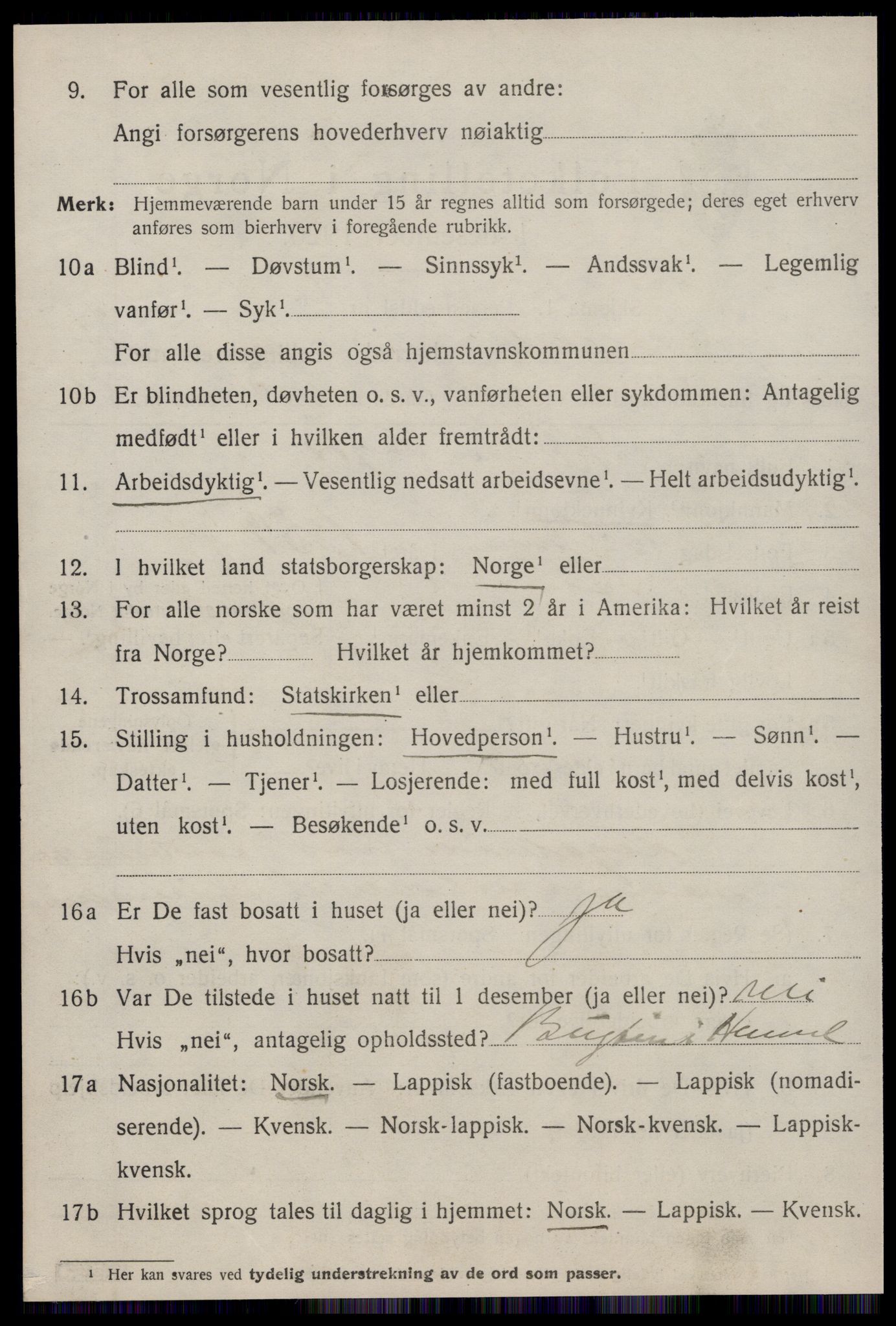 SAT, 1920 census for Hemne, 1920, p. 4673