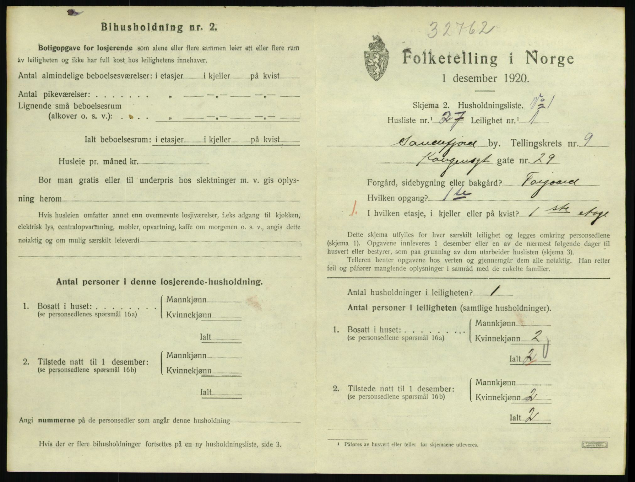 SAKO, 1920 census for Sandefjord, 1920, p. 3572