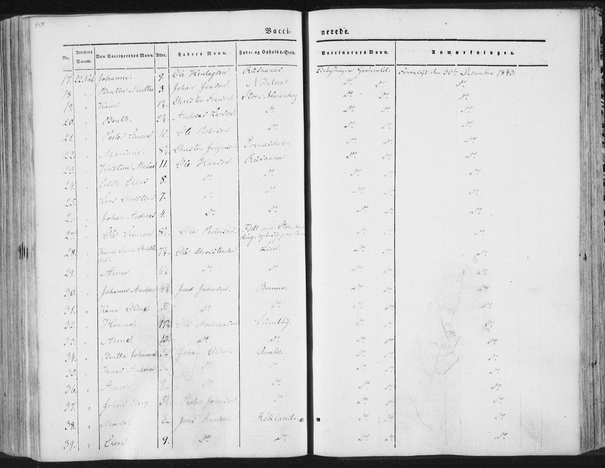 Ministerialprotokoller, klokkerbøker og fødselsregistre - Nordland, SAT/A-1459/847/L0667: Parish register (official) no. 847A07, 1842-1871, p. 418