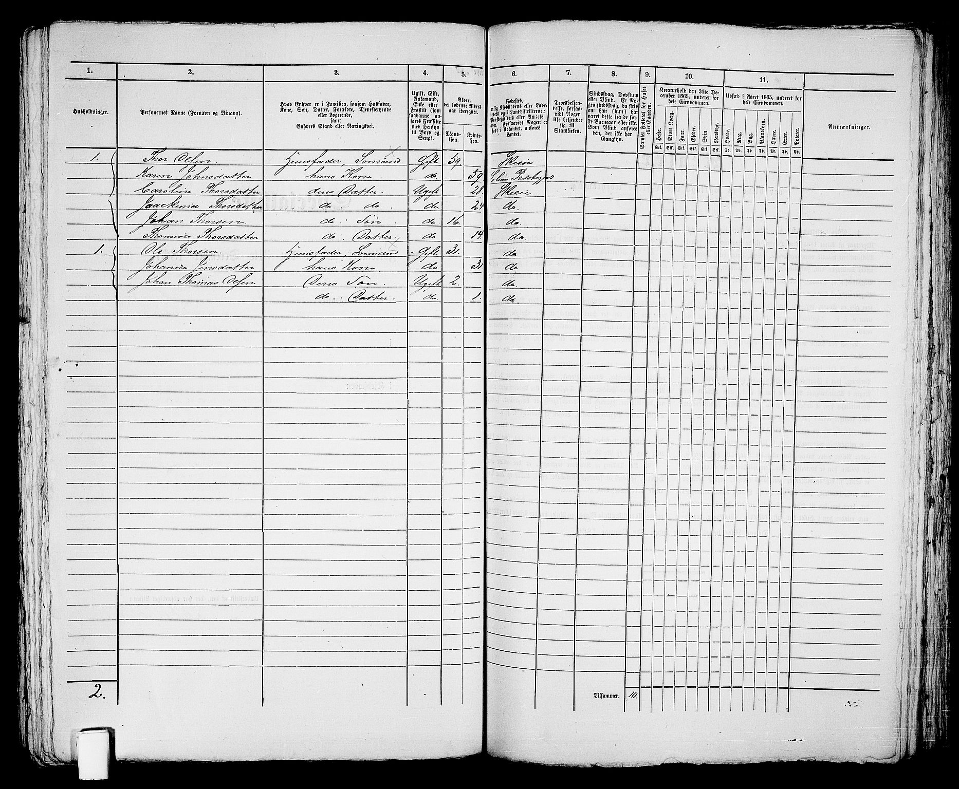 RA, 1865 census for Skien, 1865, p. 683