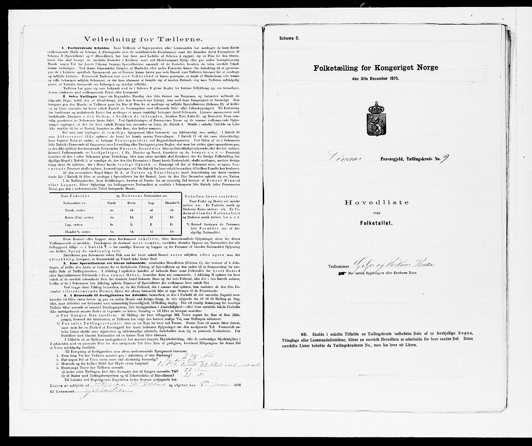 SAB, 1875 census for 1218P Finnås, 1875, p. 24