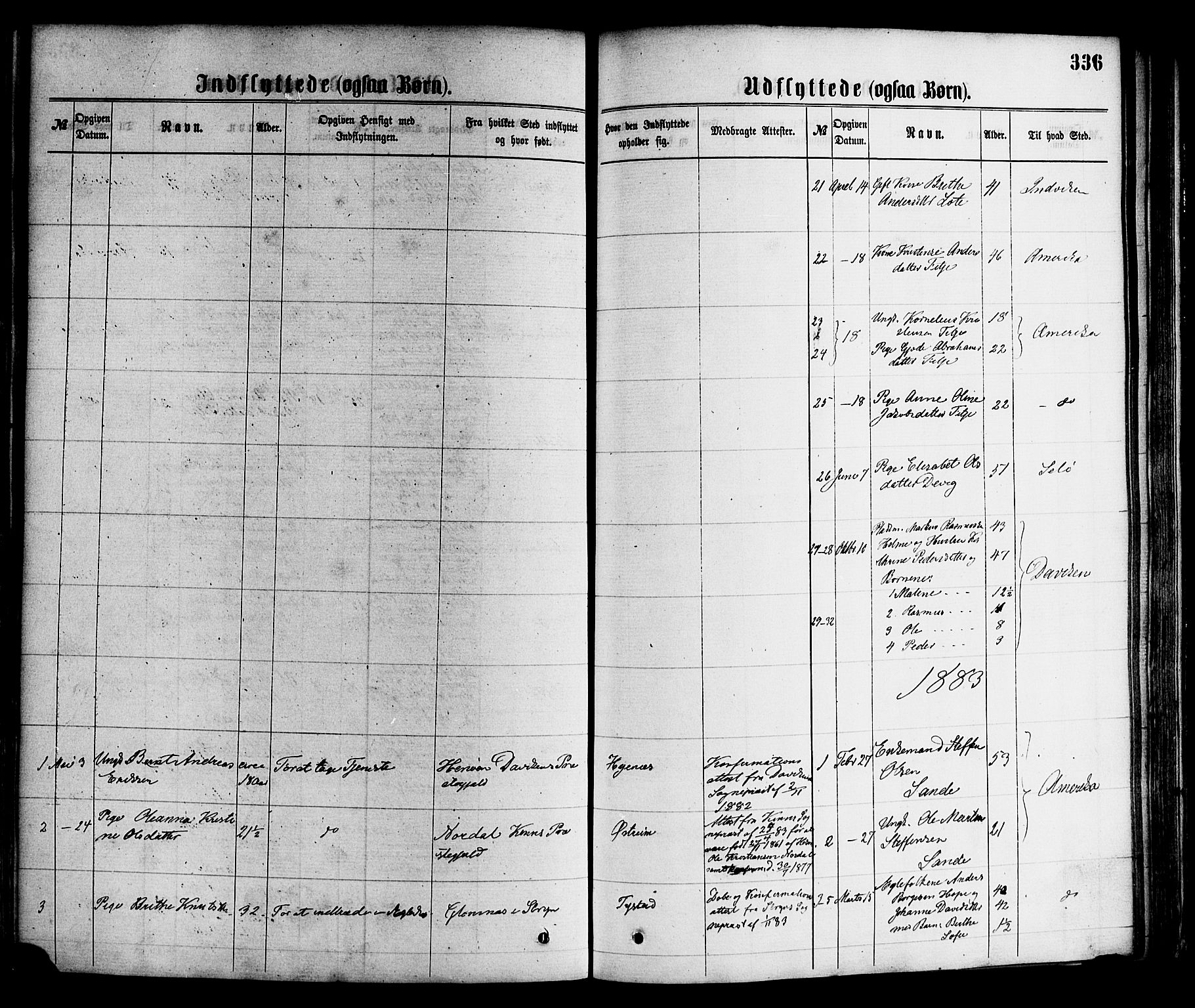 Gloppen sokneprestembete, SAB/A-80101/H/Haa/Haaa/L0010: Parish register (official) no. A 10, 1871-1884, p. 336