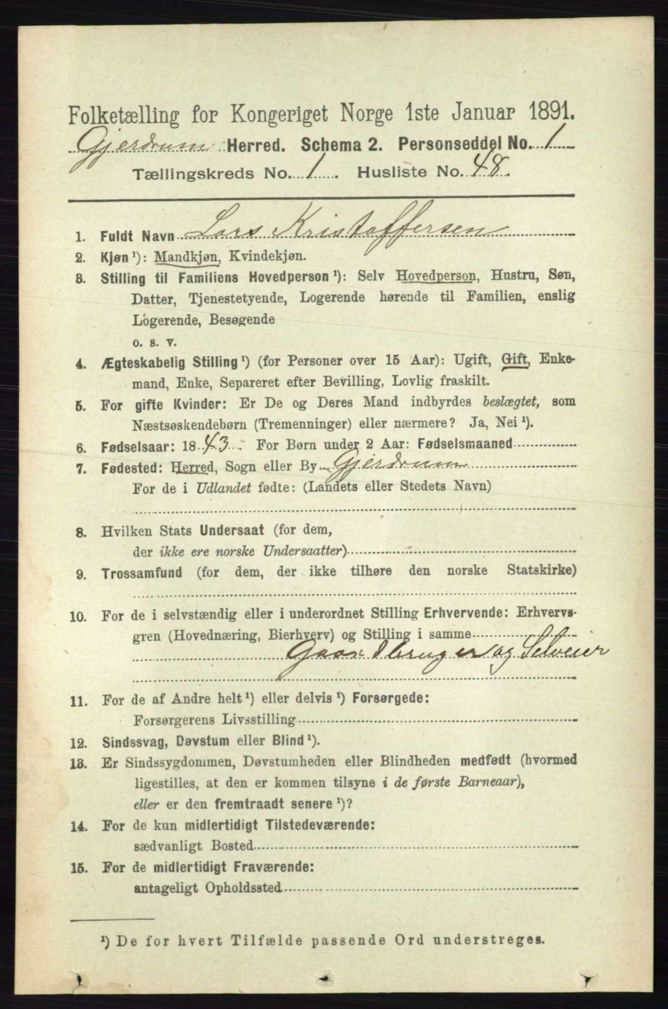 RA, 1891 census for 0234 Gjerdrum, 1891, p. 379