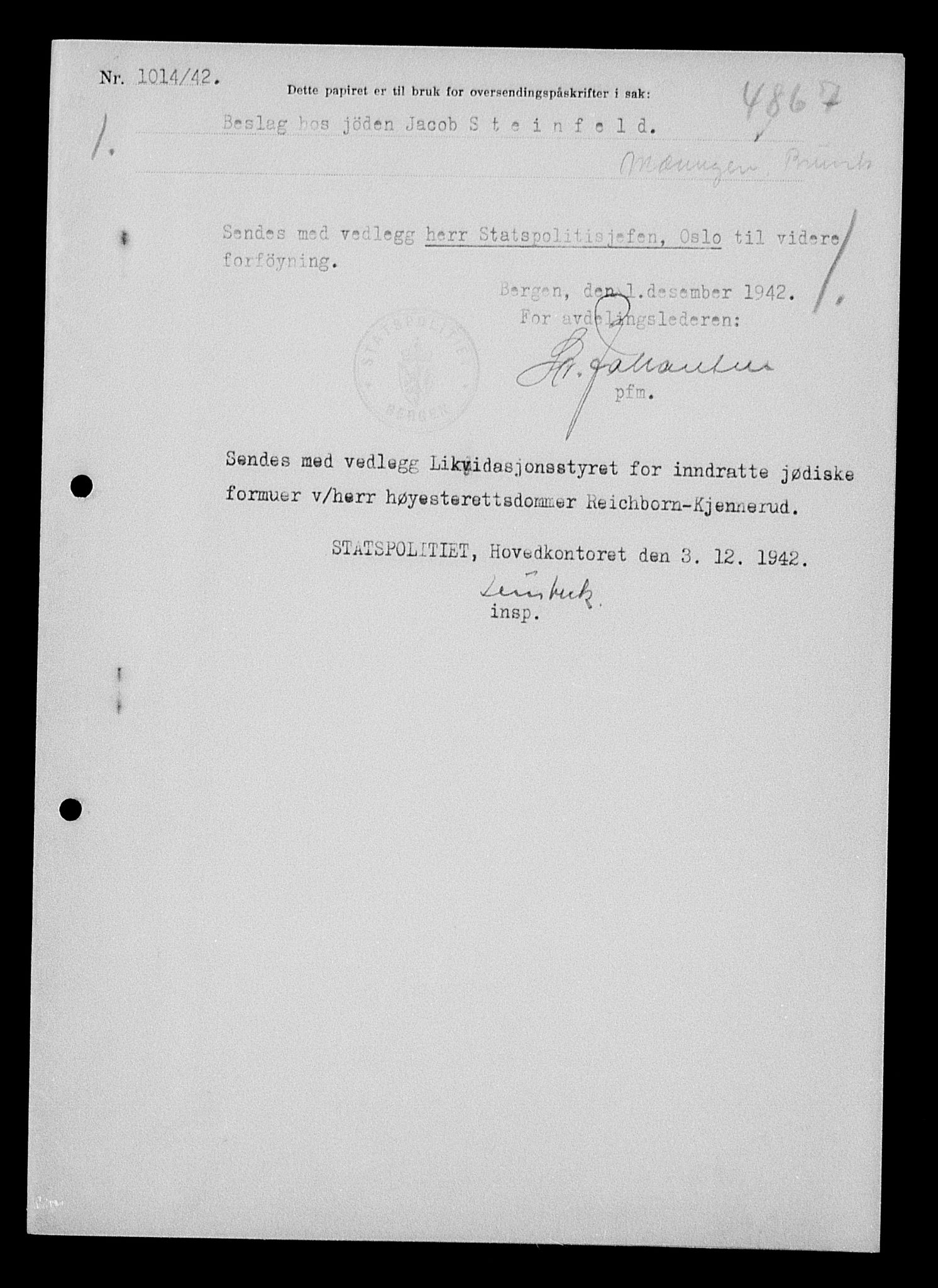 Justisdepartementet, Tilbakeføringskontoret for inndratte formuer, AV/RA-S-1564/H/Hc/Hcd/L1007: --, 1945-1947, p. 331