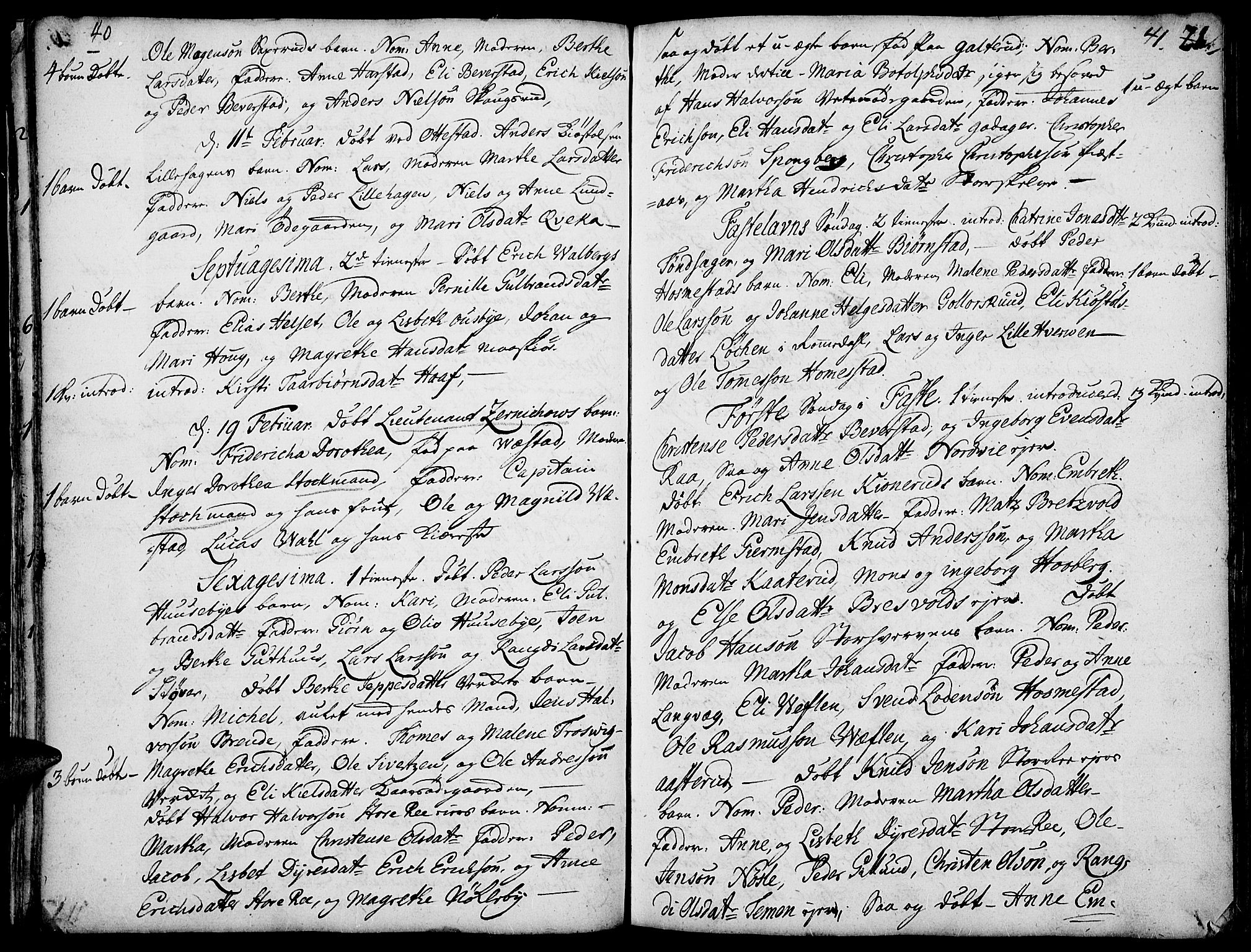 Stange prestekontor, AV/SAH-PREST-002/K/L0004: Parish register (official) no. 4, 1735-1754, p. 40-41