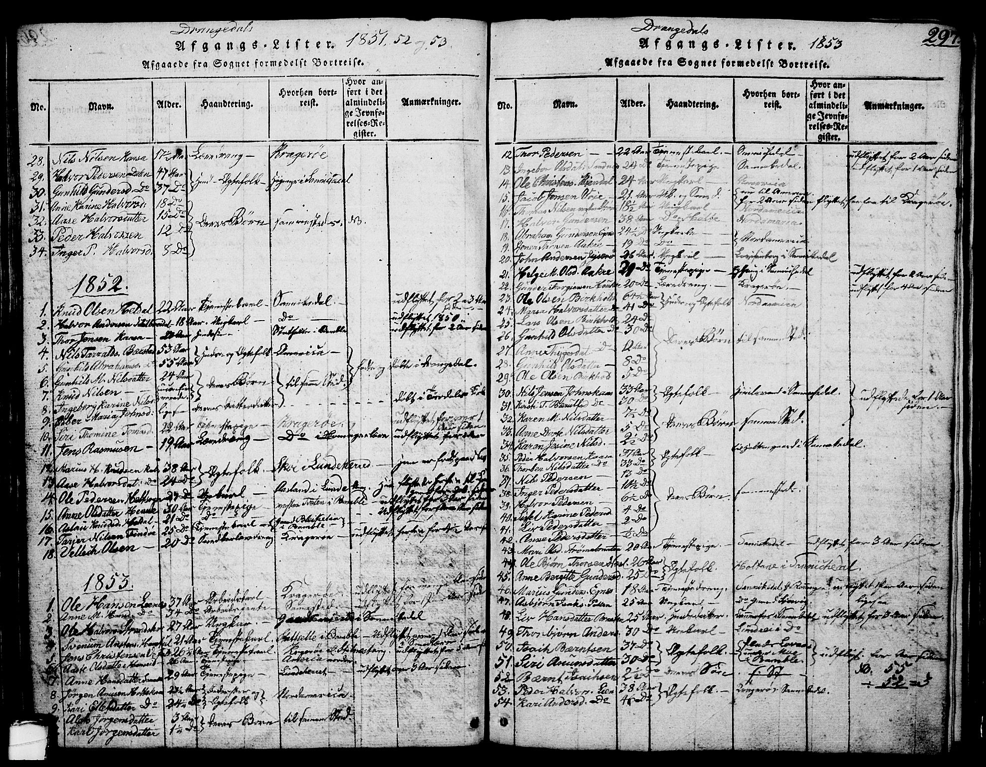 Drangedal kirkebøker, SAKO/A-258/G/Ga/L0001: Parish register (copy) no. I 1 /1, 1814-1856, p. 297