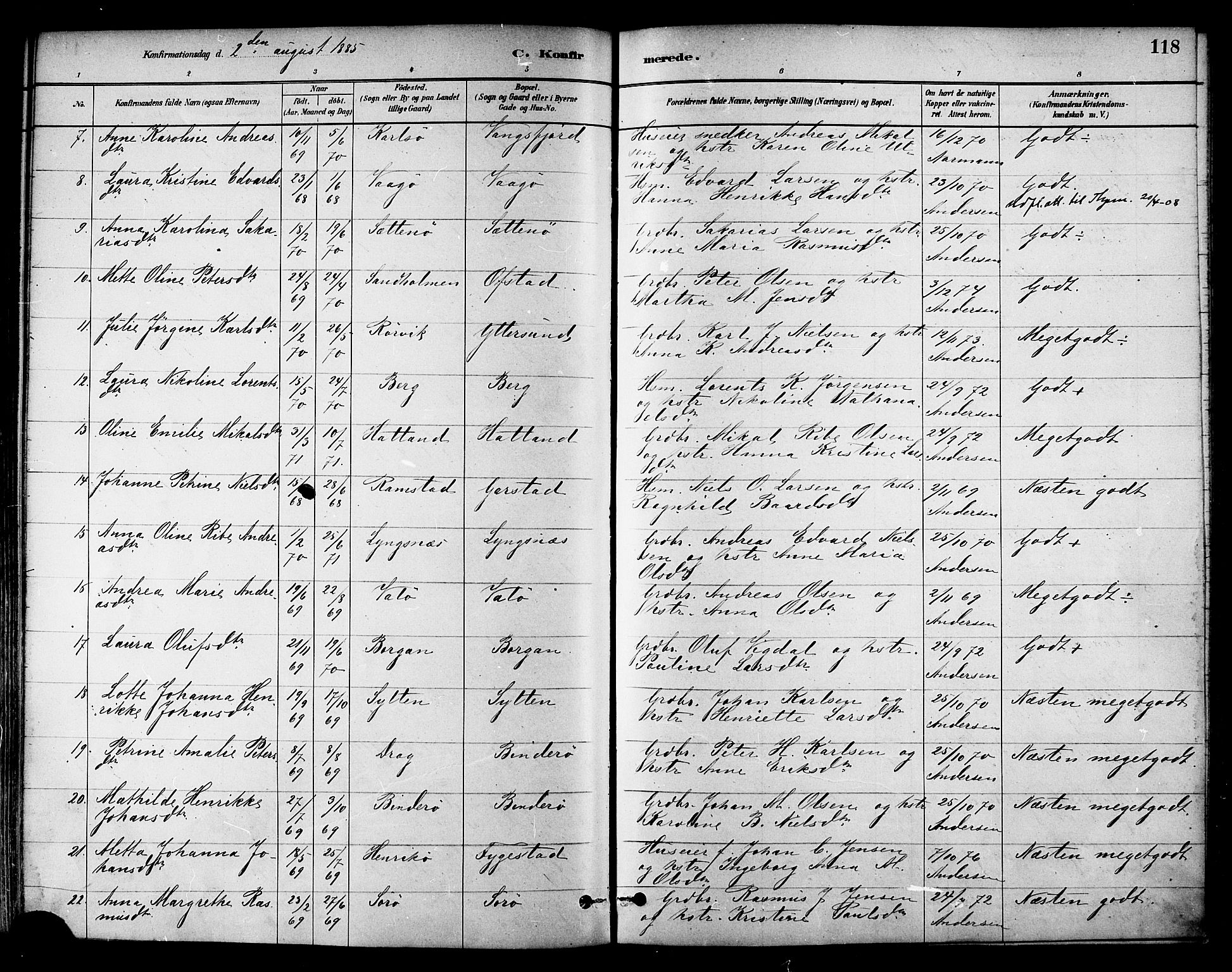 Ministerialprotokoller, klokkerbøker og fødselsregistre - Nord-Trøndelag, SAT/A-1458/786/L0686: Parish register (official) no. 786A02, 1880-1887, p. 118