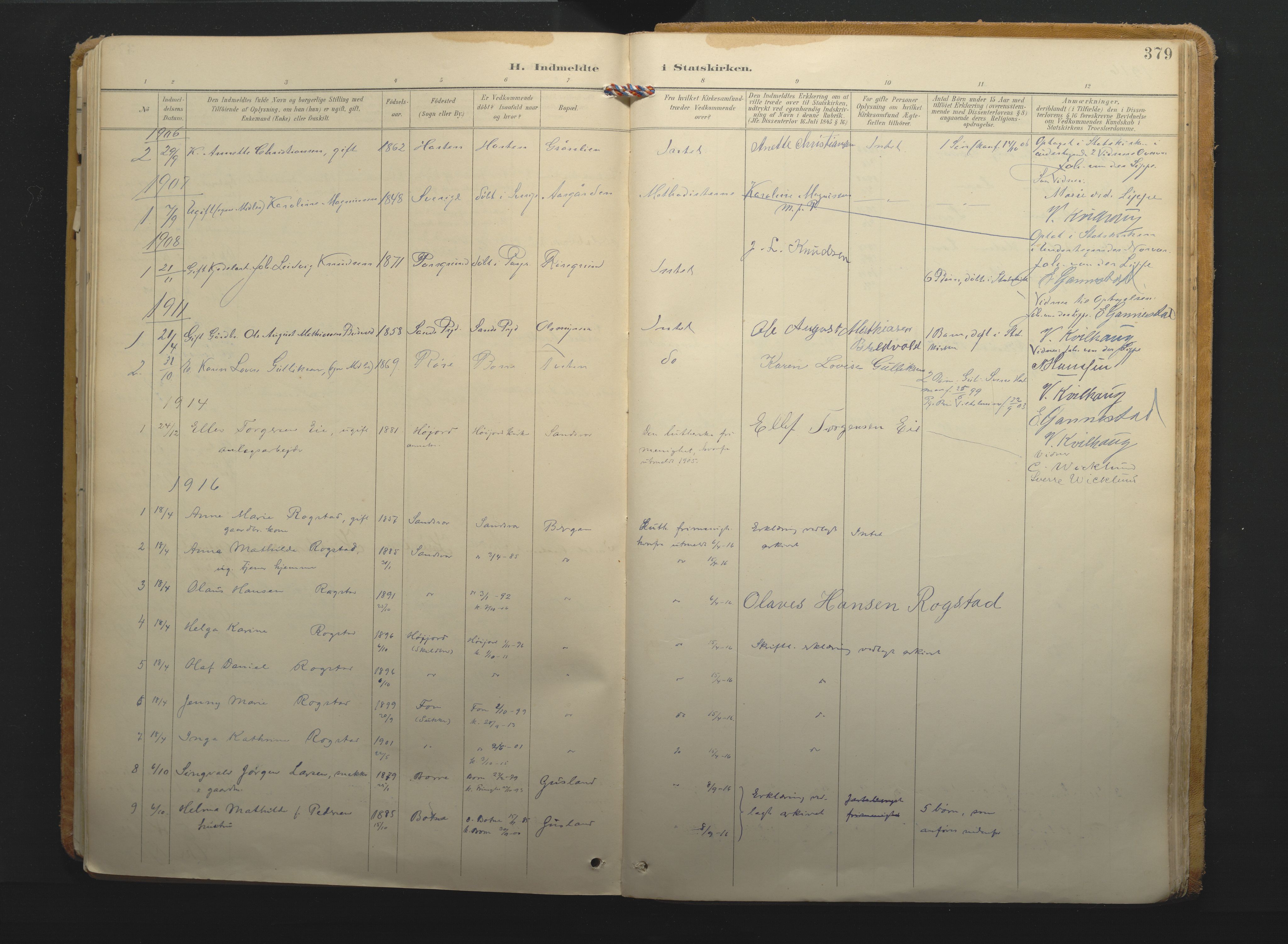 Borre kirkebøker, AV/SAKO-A-338/F/Fa/L0011: Parish register (official) no. I 11, 1897-1921, p. 379