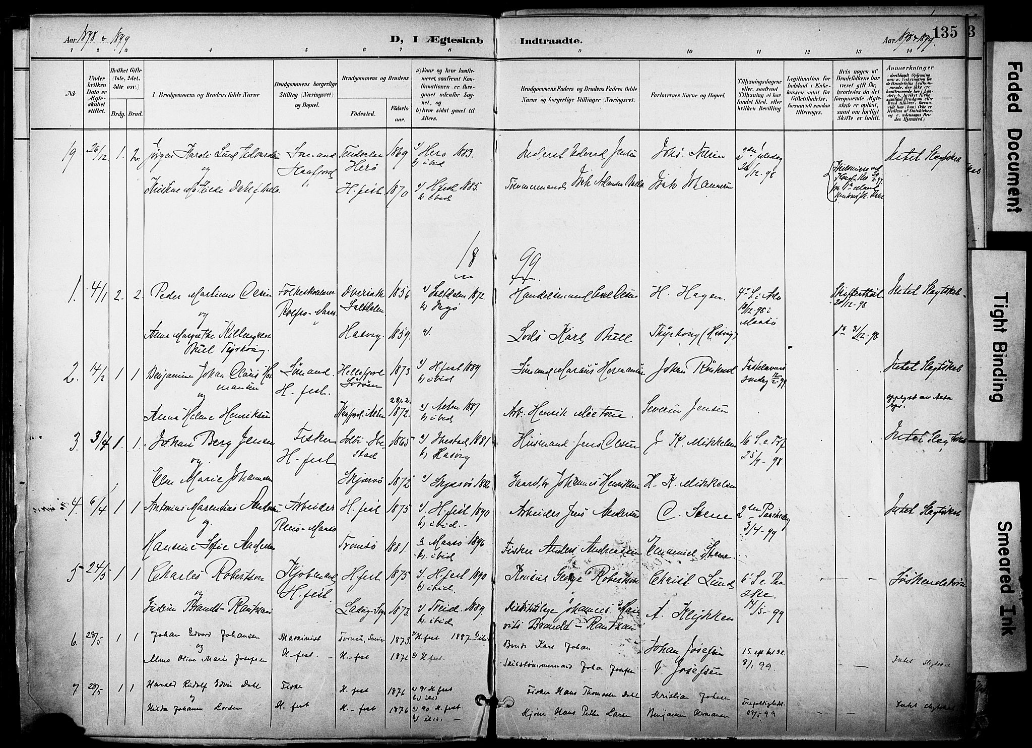 Hammerfest sokneprestkontor, SATØ/S-1347/H/Ha/L0010.kirke: Parish register (official) no. 10, 1898-1905, p. 135
