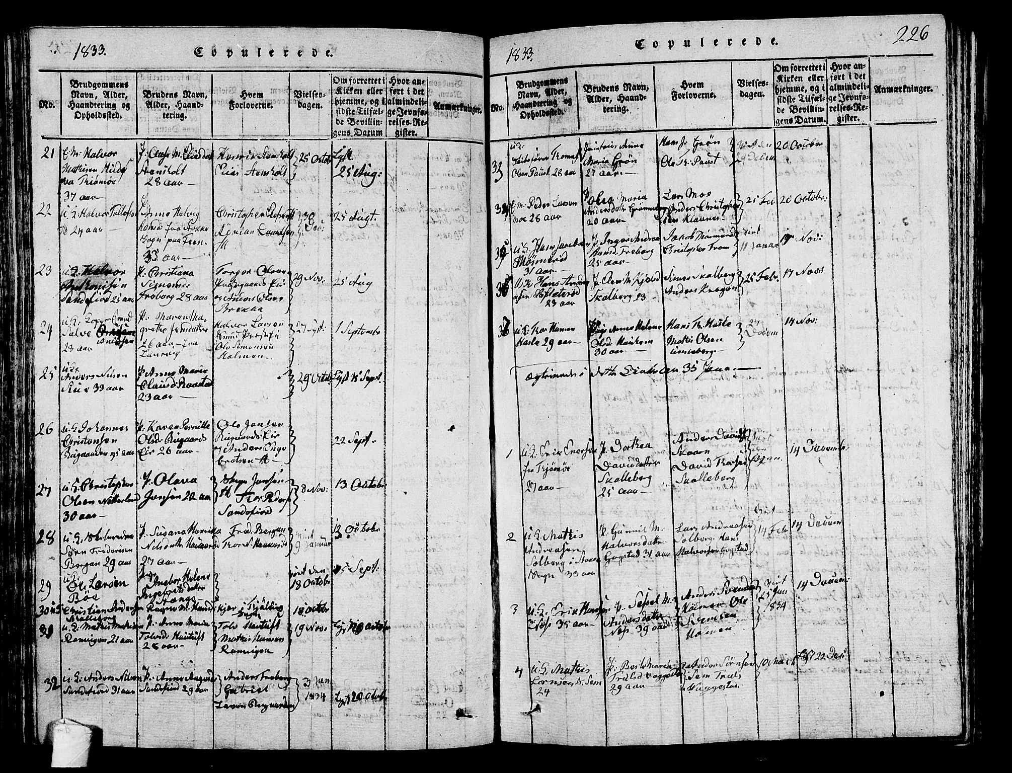 Sandar kirkebøker, SAKO/A-243/G/Ga/L0001: Parish register (copy) no. 1, 1814-1835, p. 226