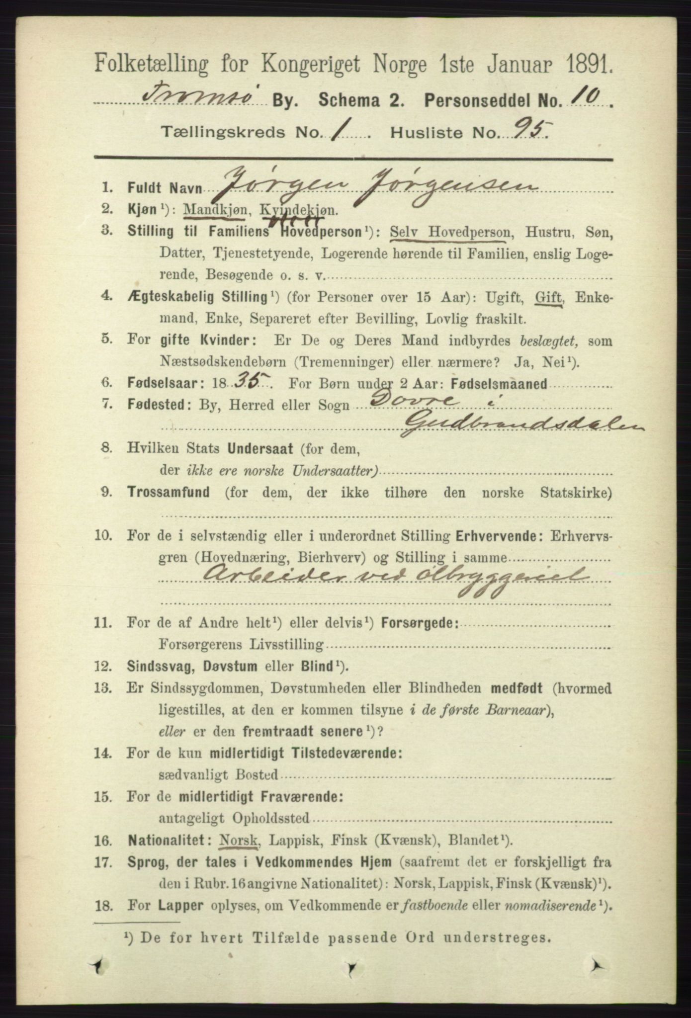 RA, 1891 census for 1902 Tromsø, 1891, p. 1268