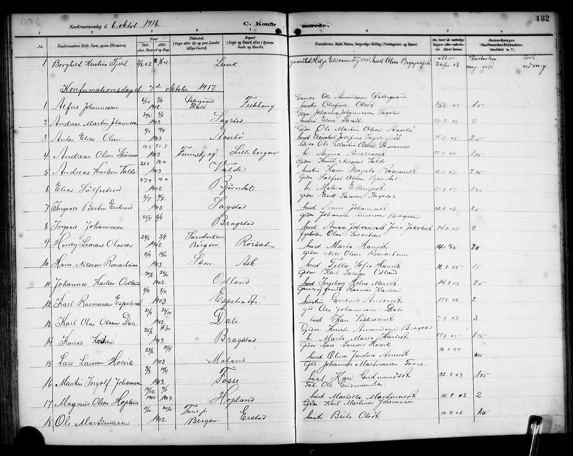 Alversund Sokneprestembete, SAB/A-73901/H/Ha/Hab: Parish register (copy) no. C 4, 1894-1924, p. 132