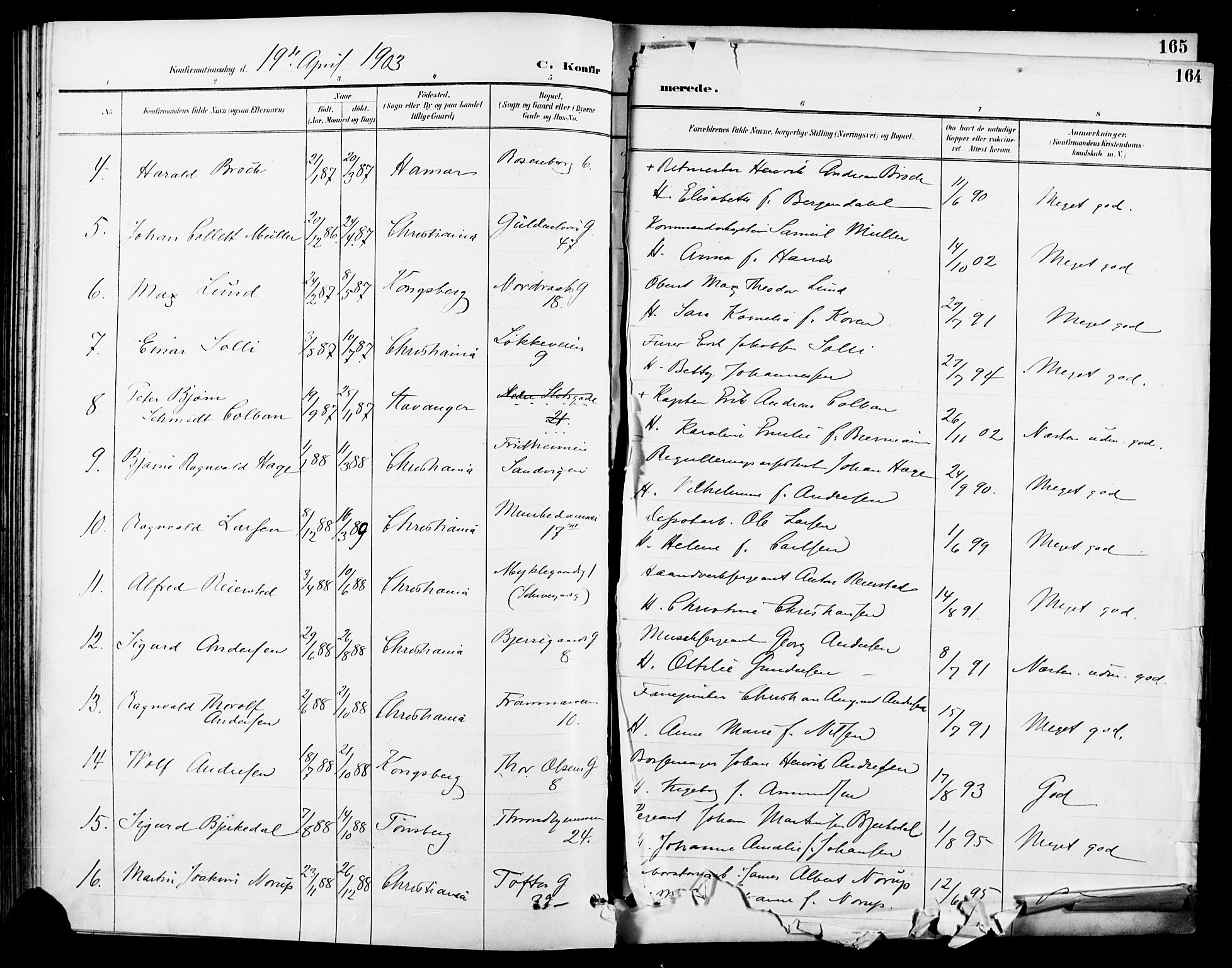 Garnisonsmenigheten Kirkebøker, SAO/A-10846/F/Fa/L0013: Parish register (official) no. 13, 1894-1904, p. 164