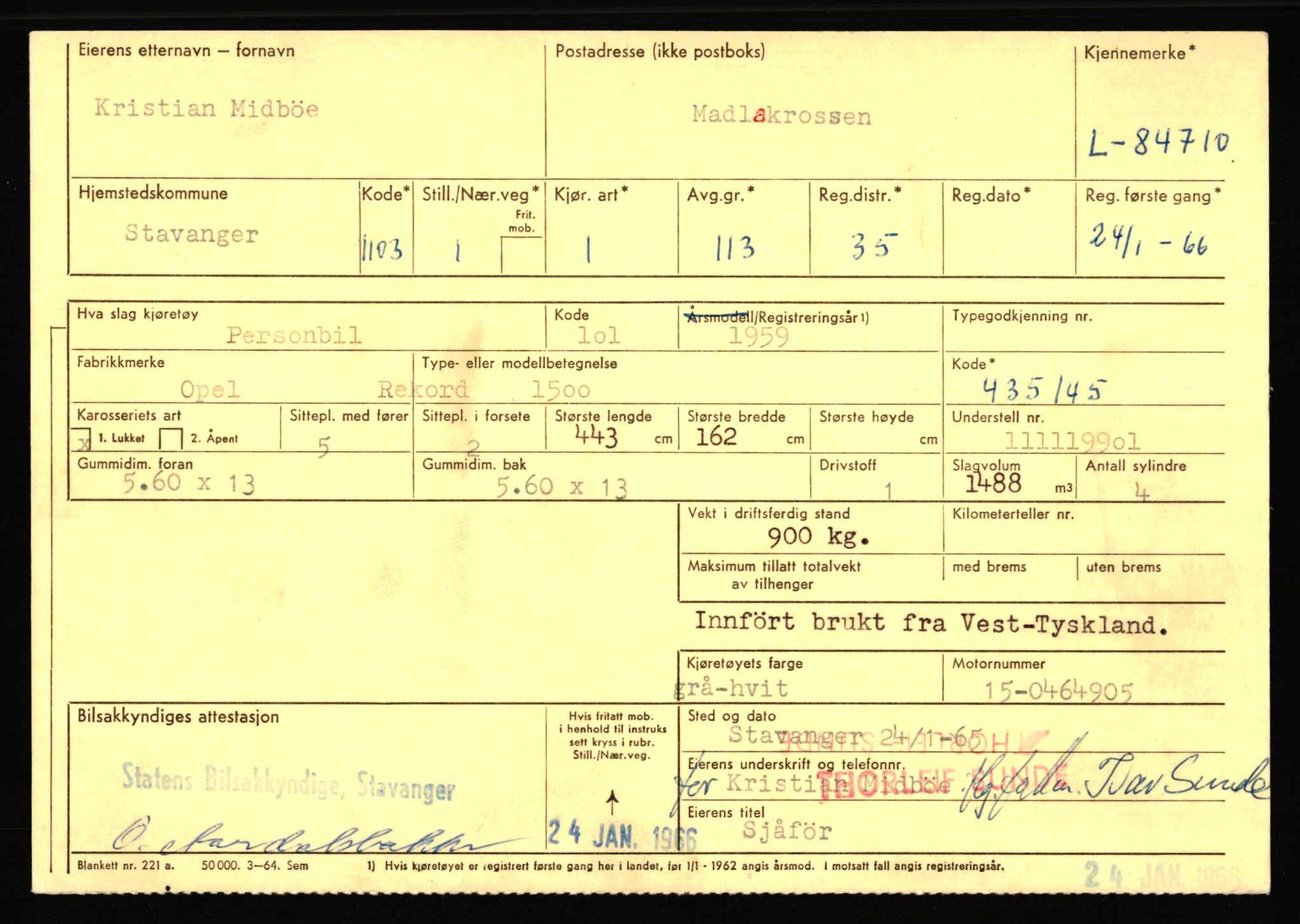 Stavanger trafikkstasjon, AV/SAST-A-101942/0/F/L0073: L-84100 - L-86499, 1930-1971, p. 639