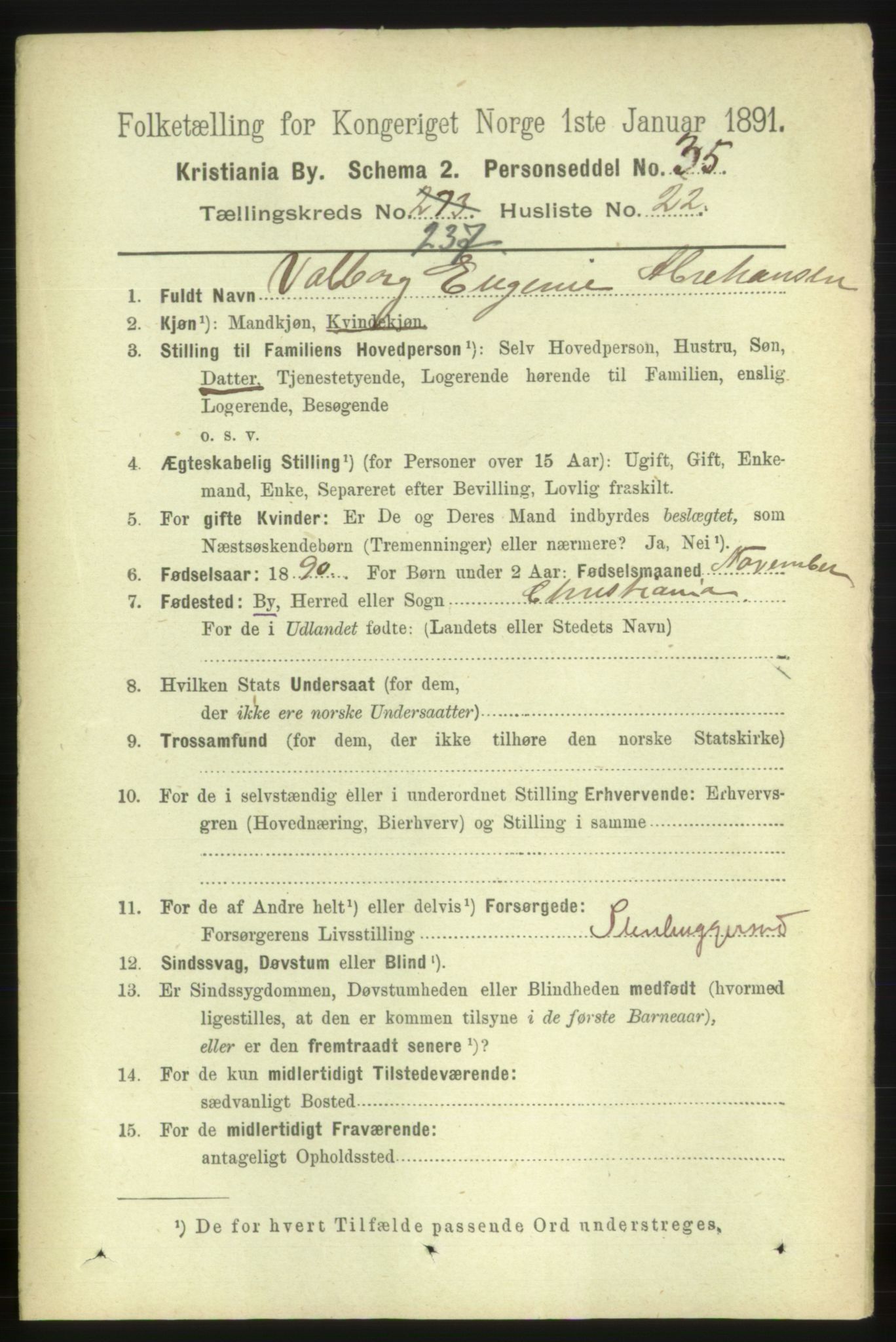 RA, 1891 census for 0301 Kristiania, 1891, p. 144656